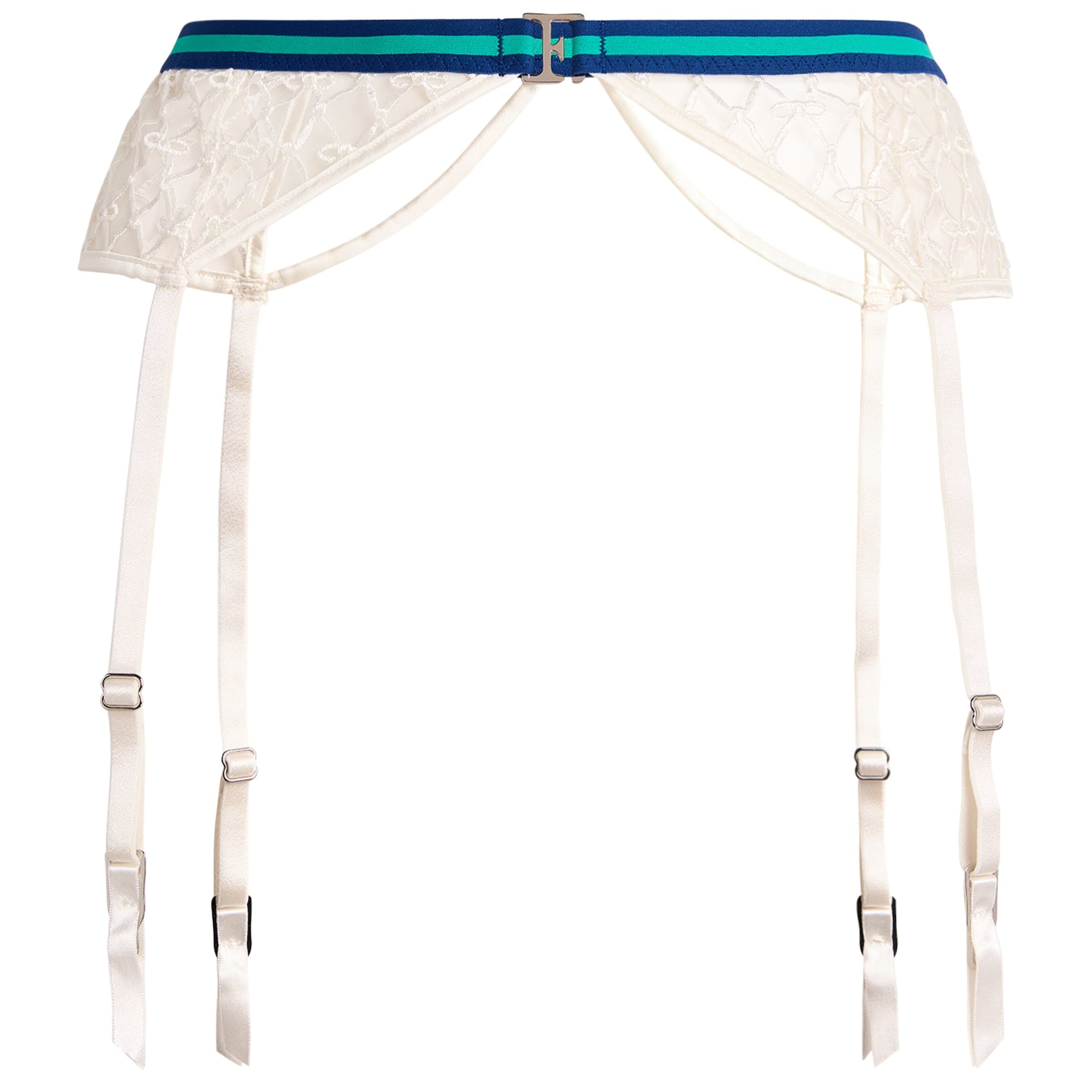 Ivory Mesh Serena Suspender Belt