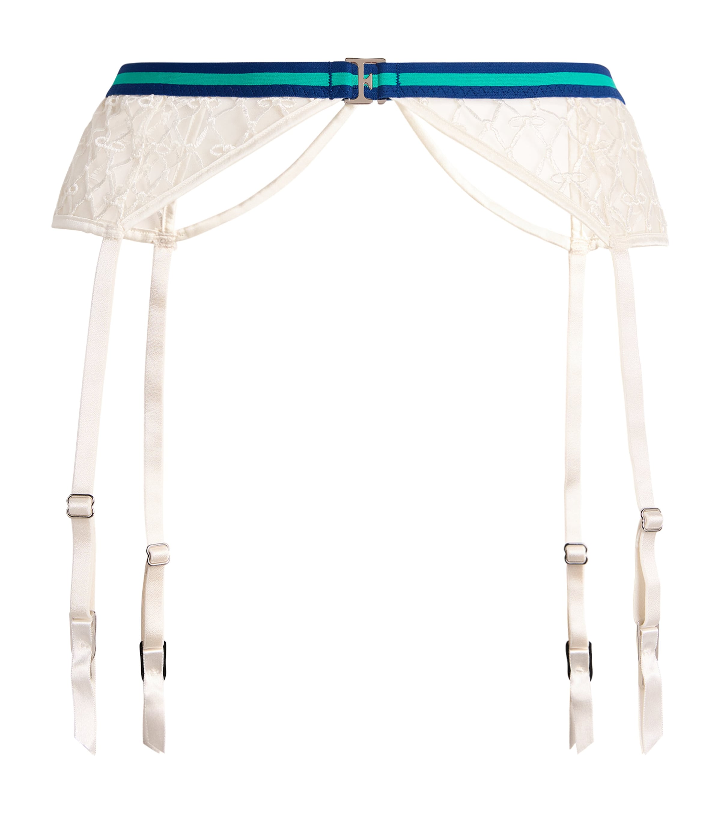 Ivory Mesh Serena Suspender Belt