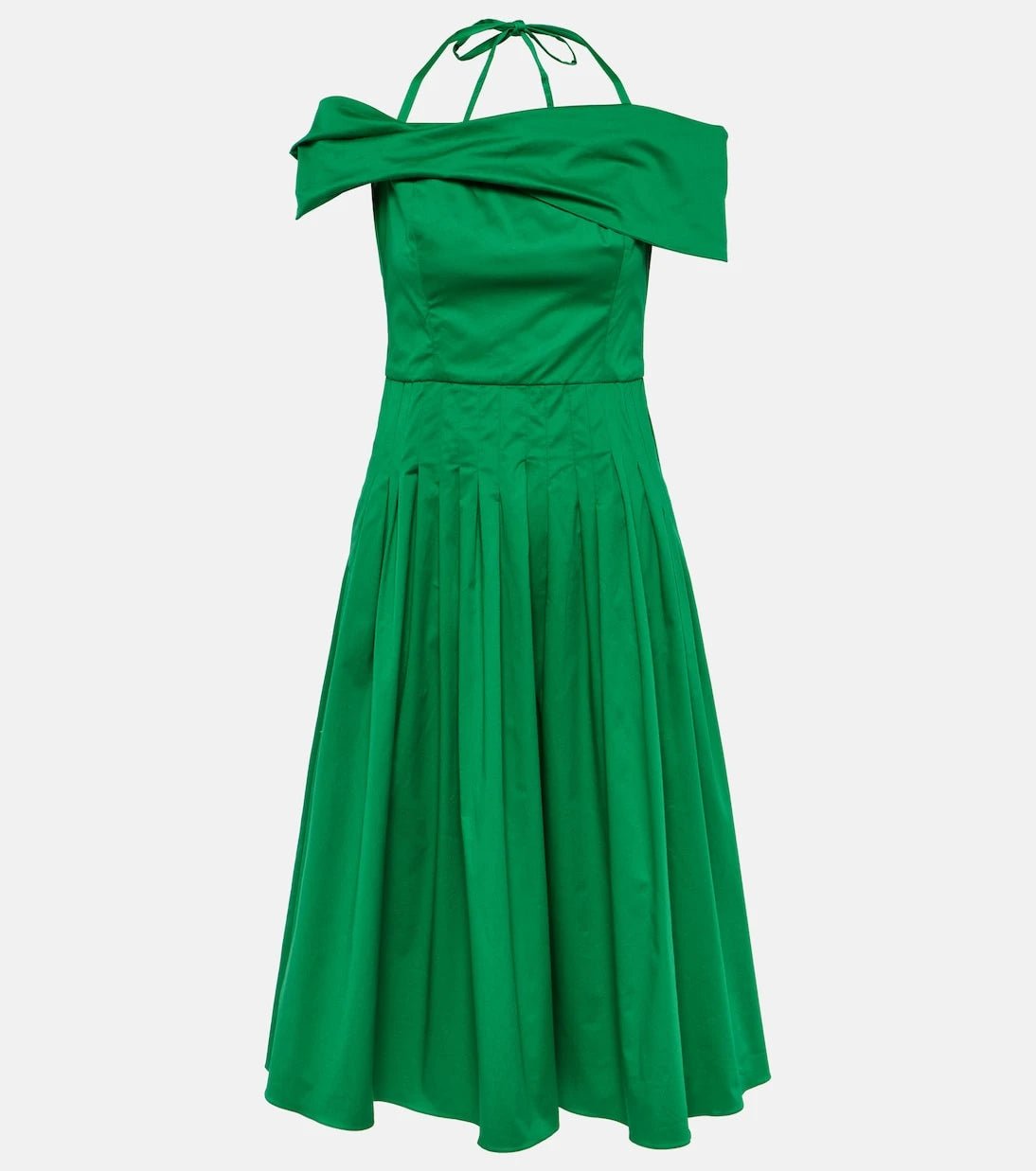 Oscar de la Renta - Off-shoulder silk midi dress
