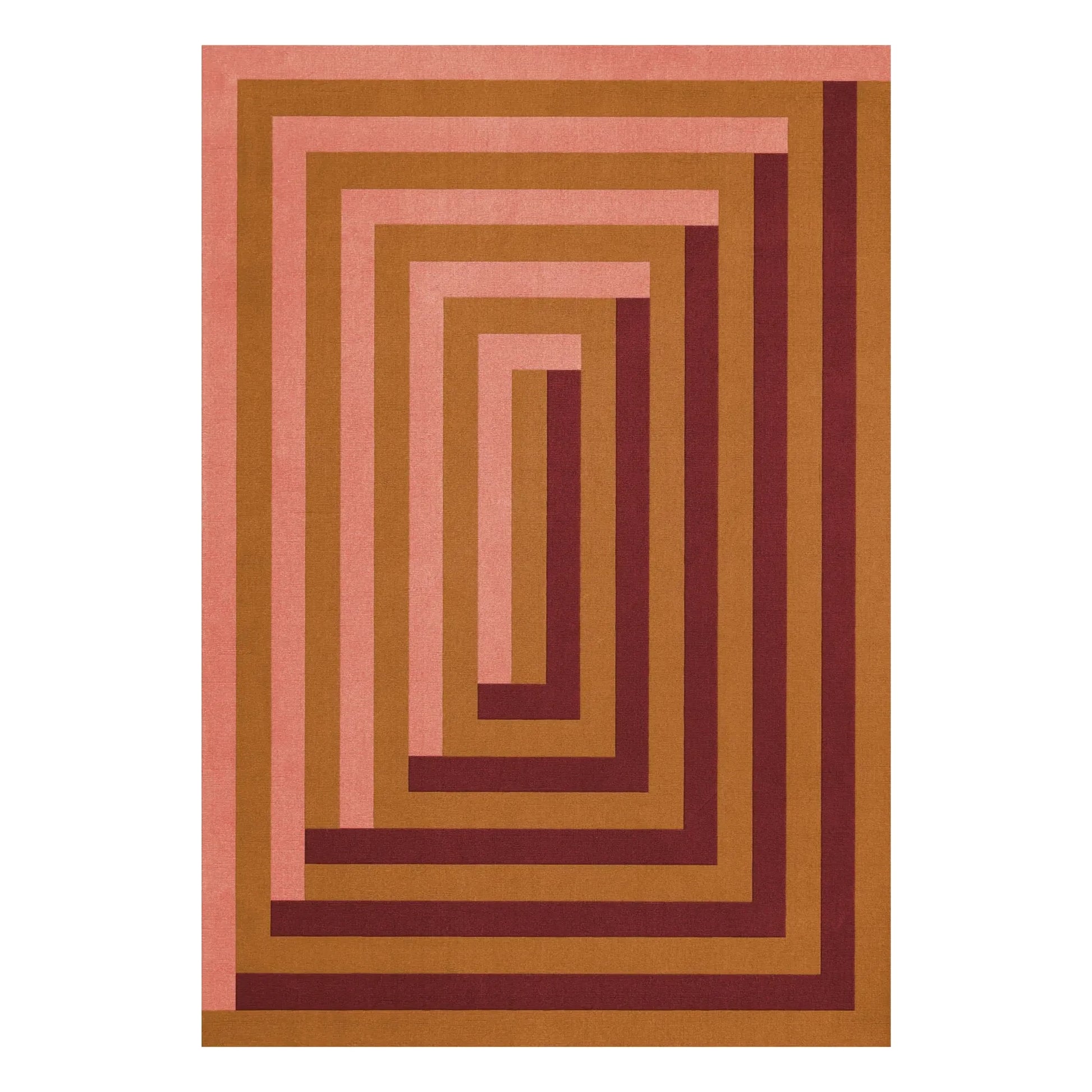 Layered - Wool rug Labyrith,Tekla Evelina Severin | Coral