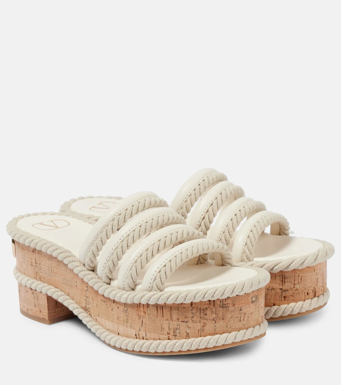 Valentino Garavani - VLogo Summerblocks leather platform mules