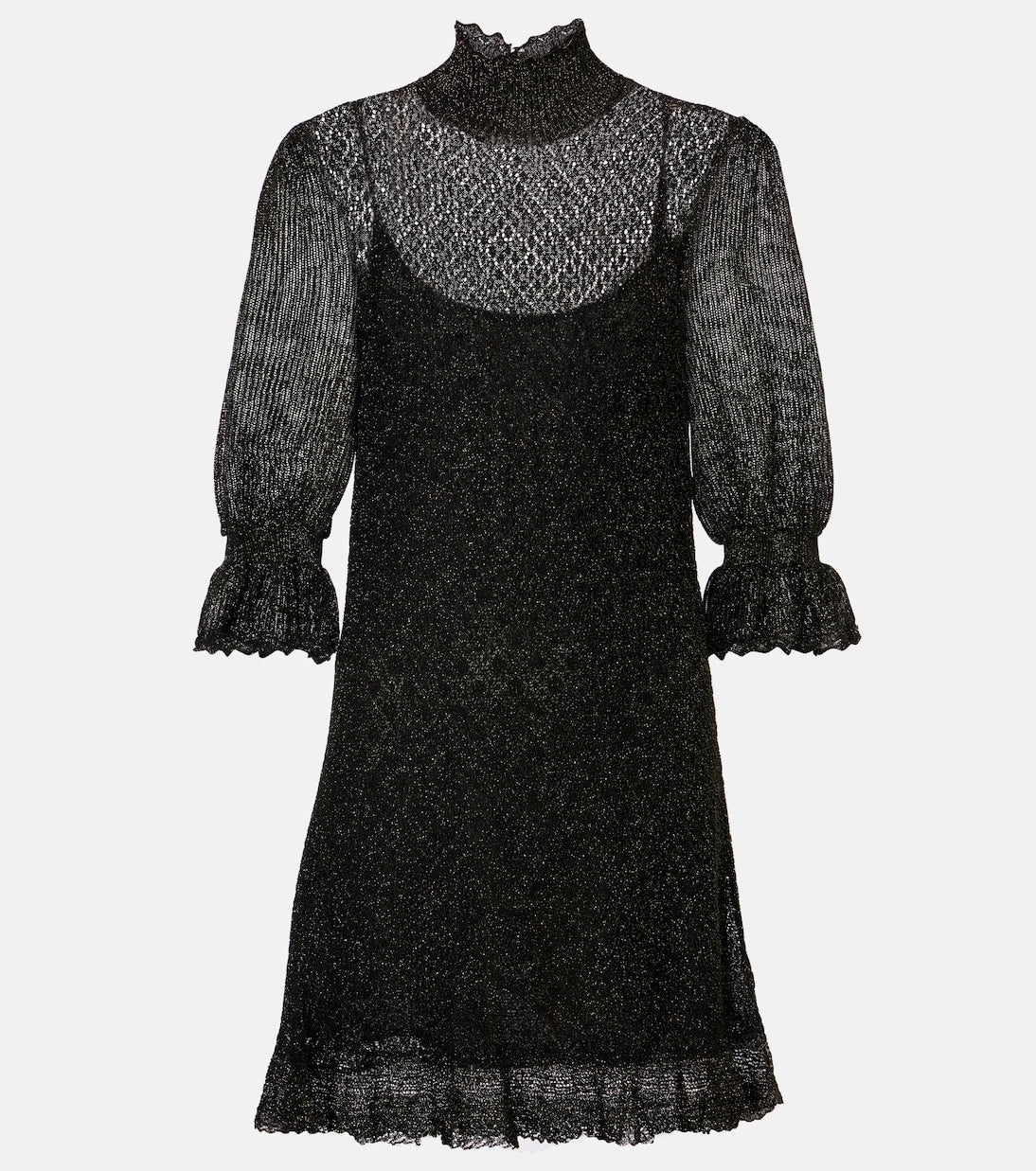 Chloé - Ruffled lamé minidress