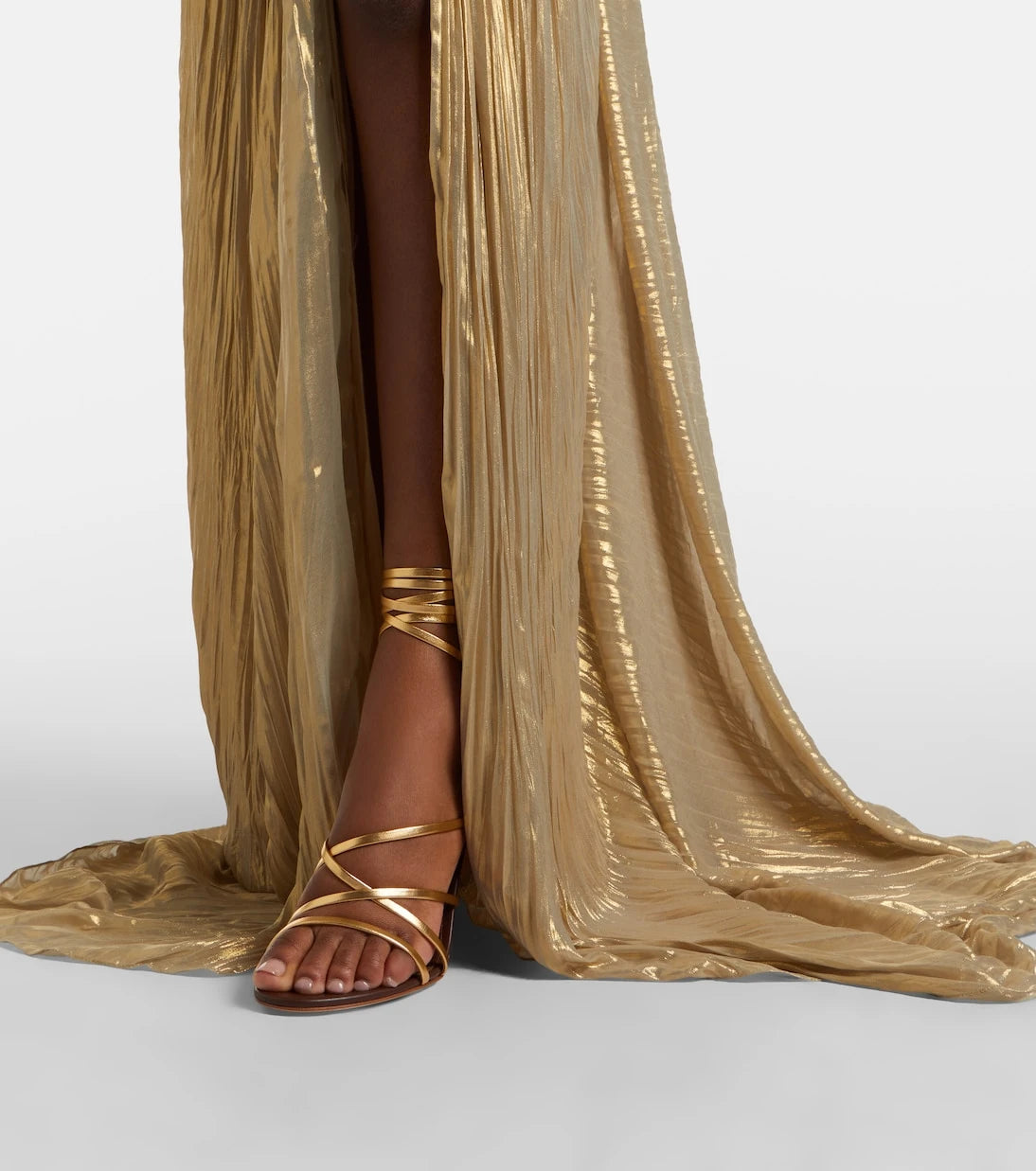 Marmar Halim - Caped pleated bustier gown