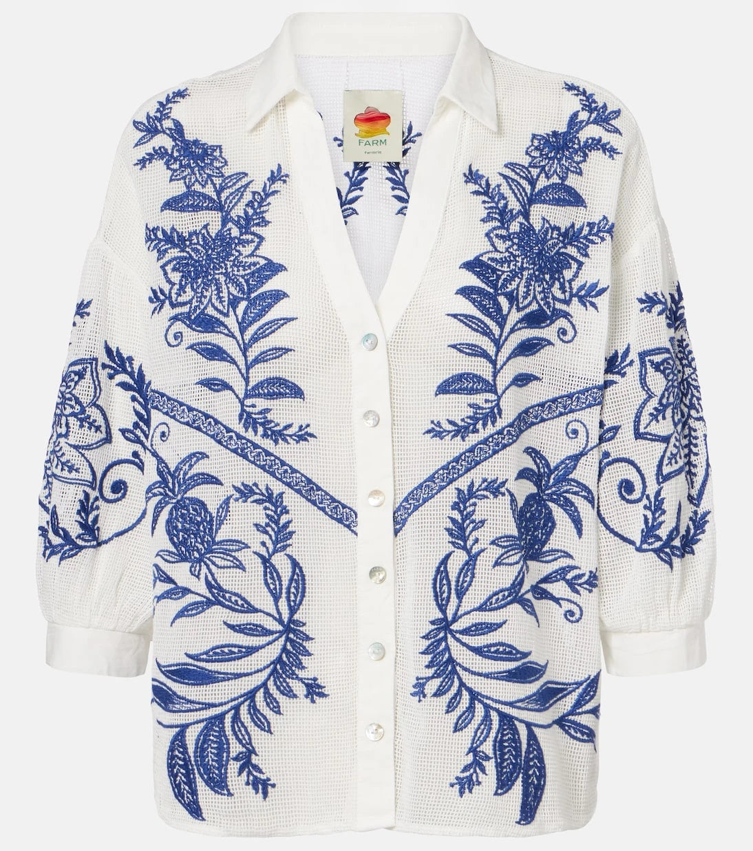Farm Rio - Nina embroidered cotton shirt