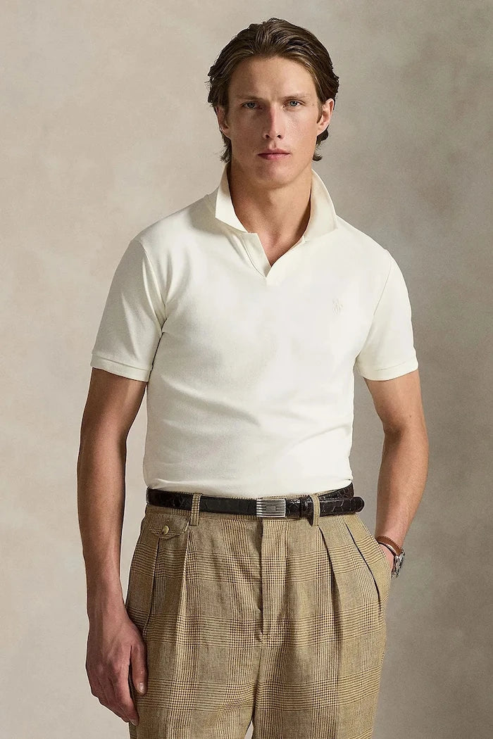 Памучна тениска с яка Polo Ralph Lauren