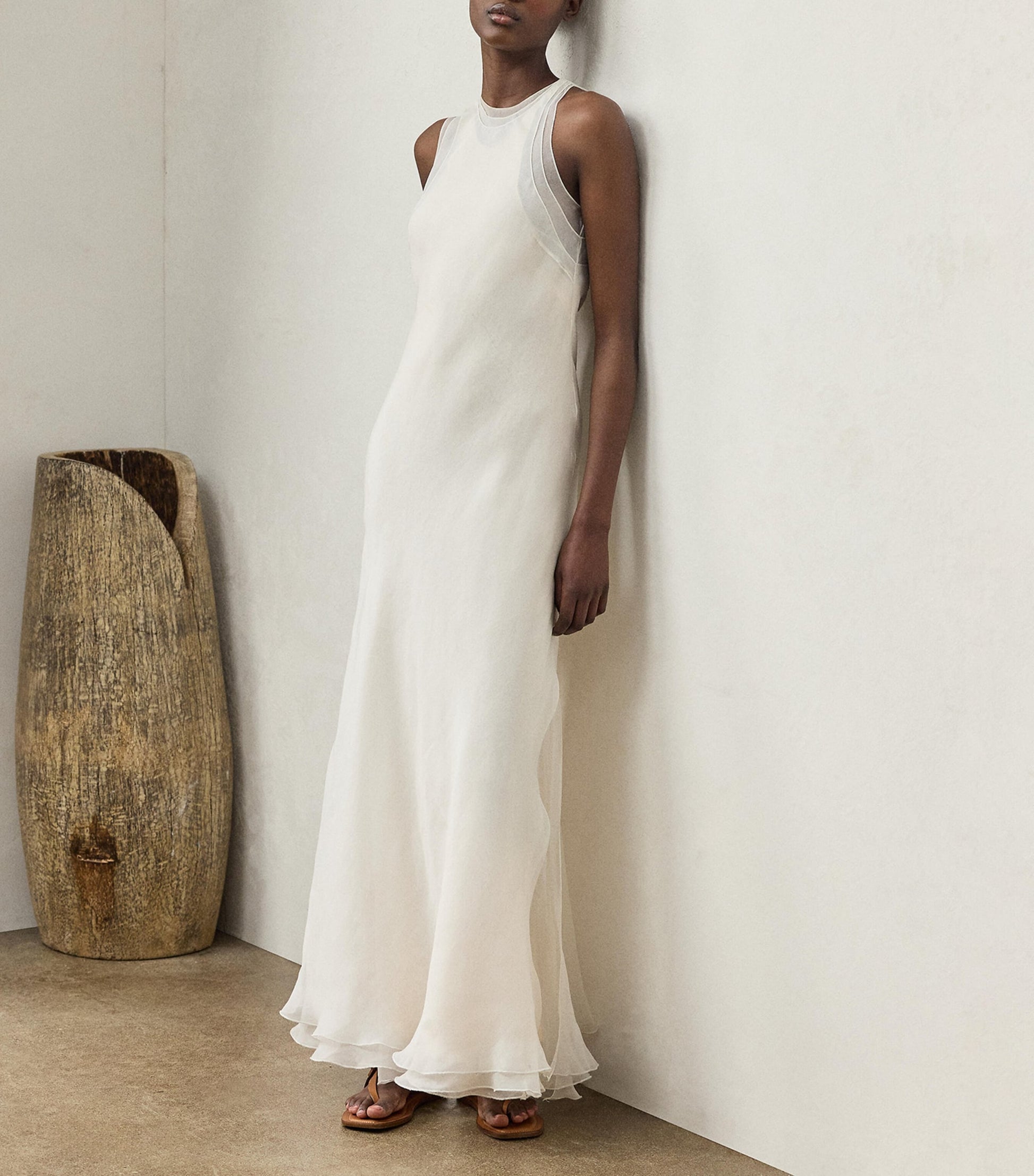 Ralph Lauren Collection White Mulberry Silk Zachary Dress