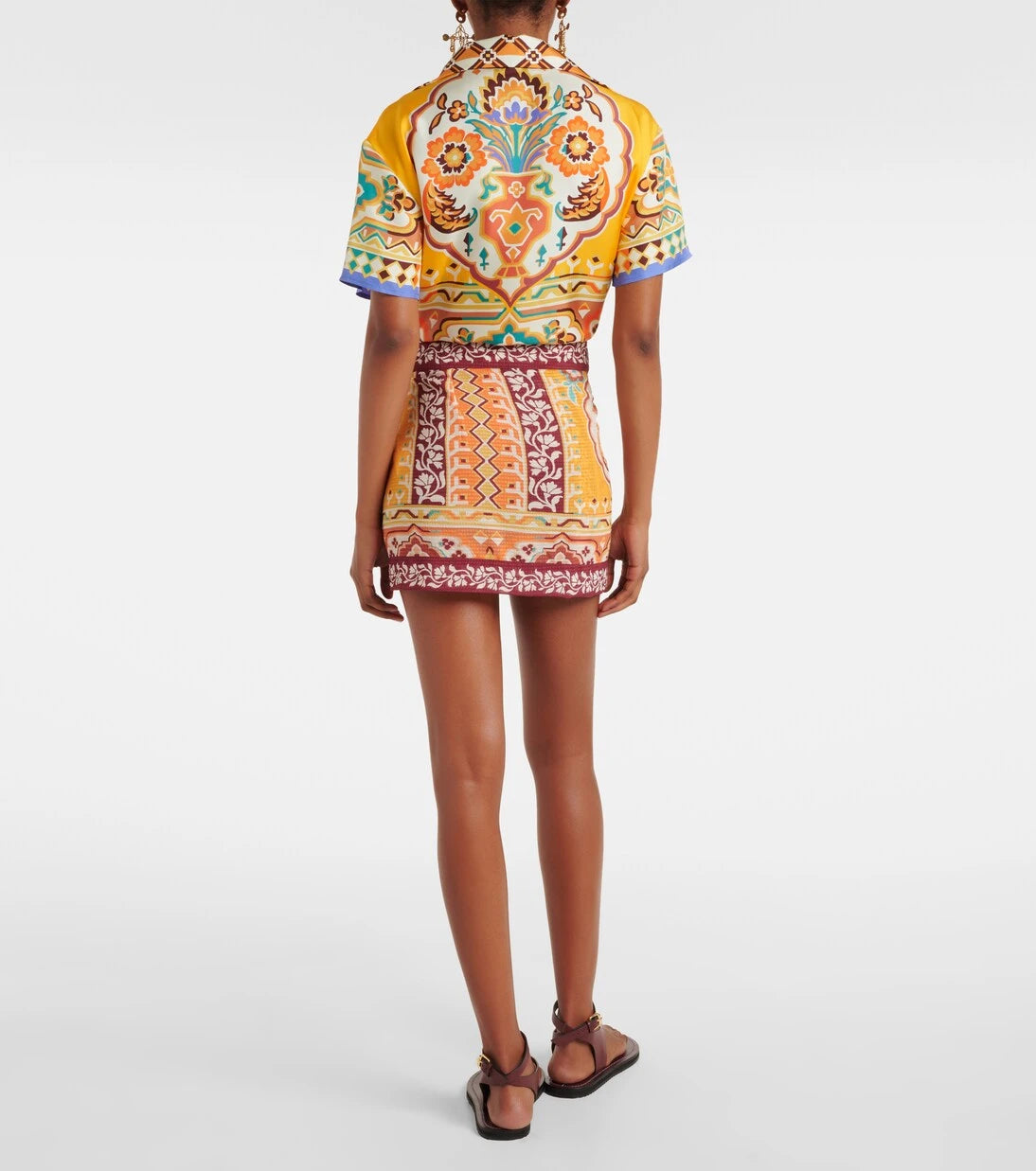 Etro - Printed wrap skirt