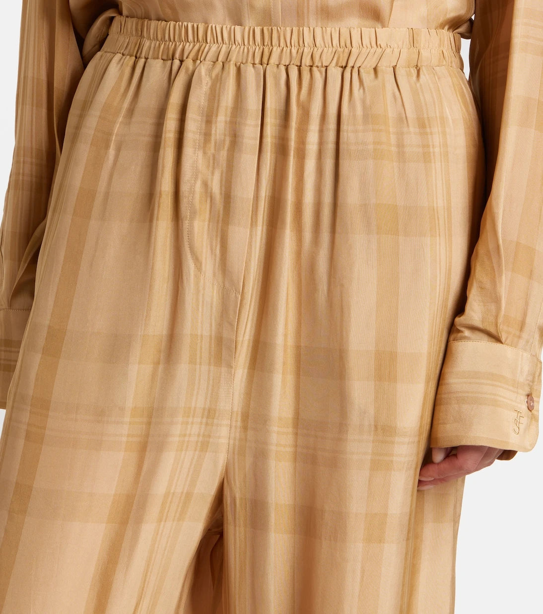 The Frankie Shop - Baxter checked twill wide-leg pants