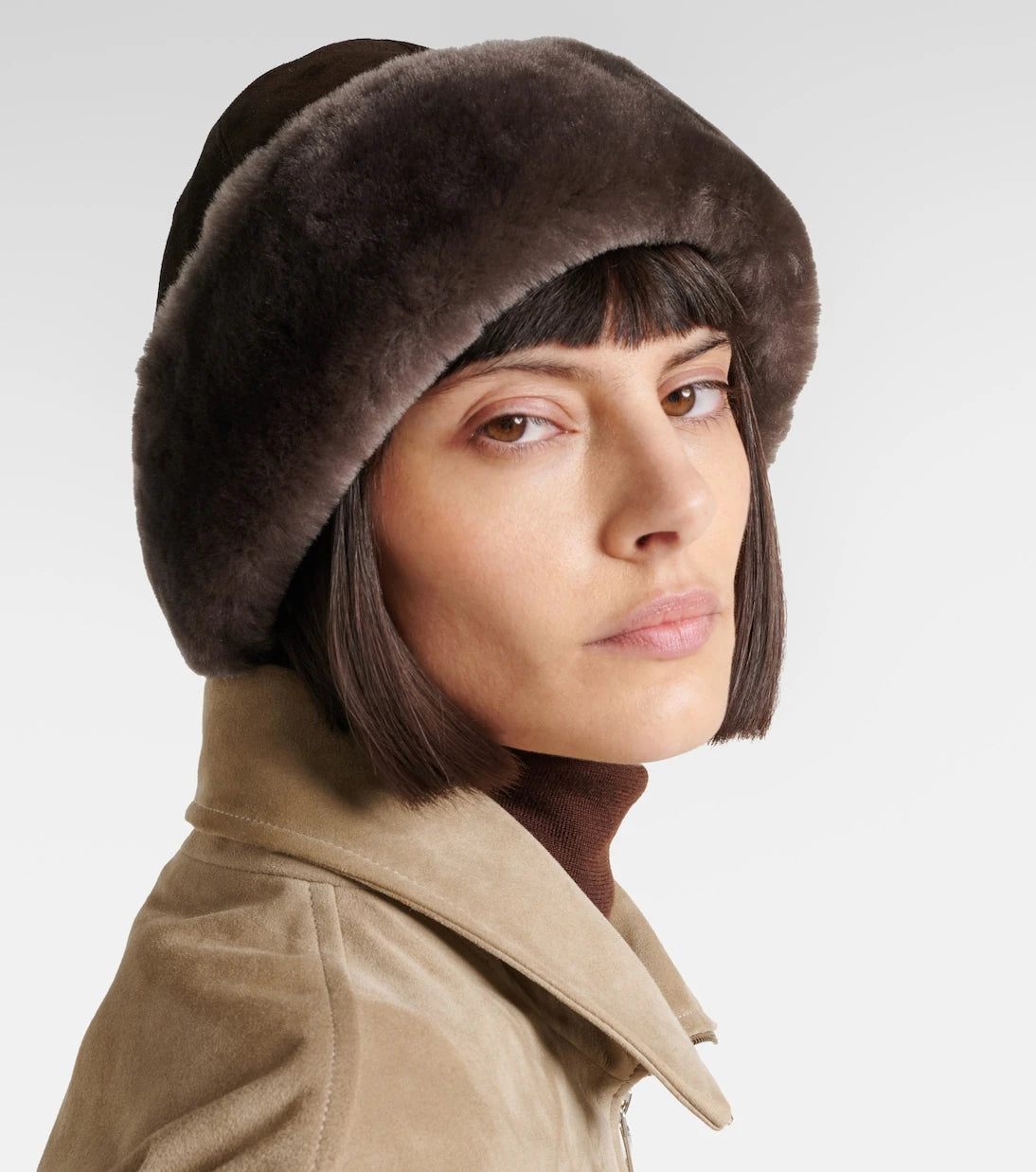 Nour Hammour - Toki suede and shearling hat
