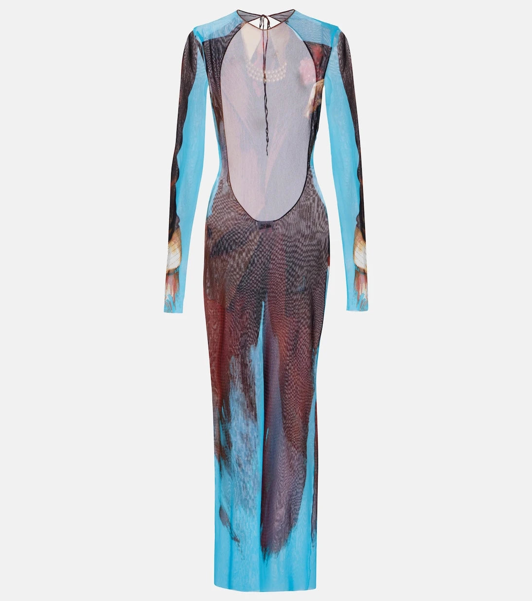 Jean Paul Gaultier - Printed sheer maxi dress