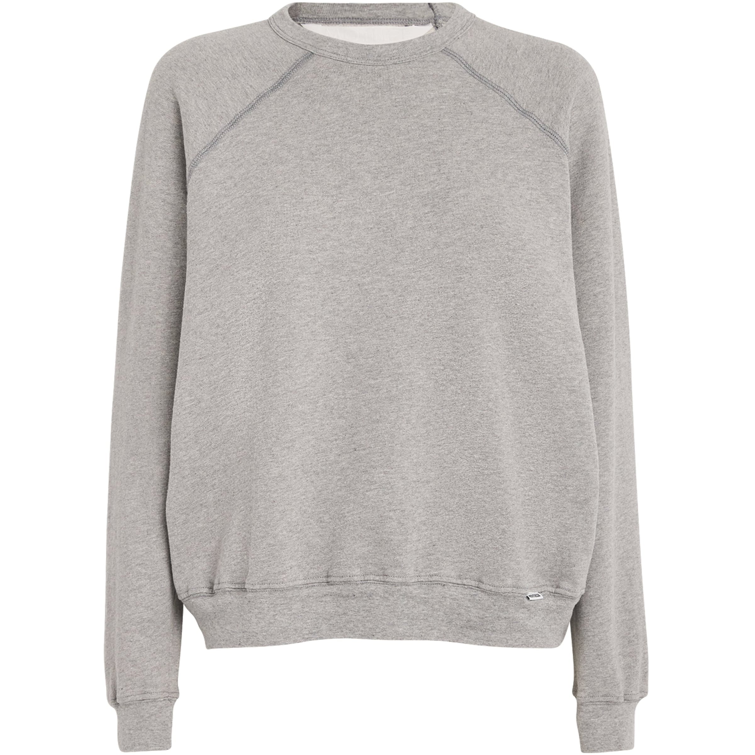 MOTHER Grey Cotton The Biggie Concert Sweatshirt