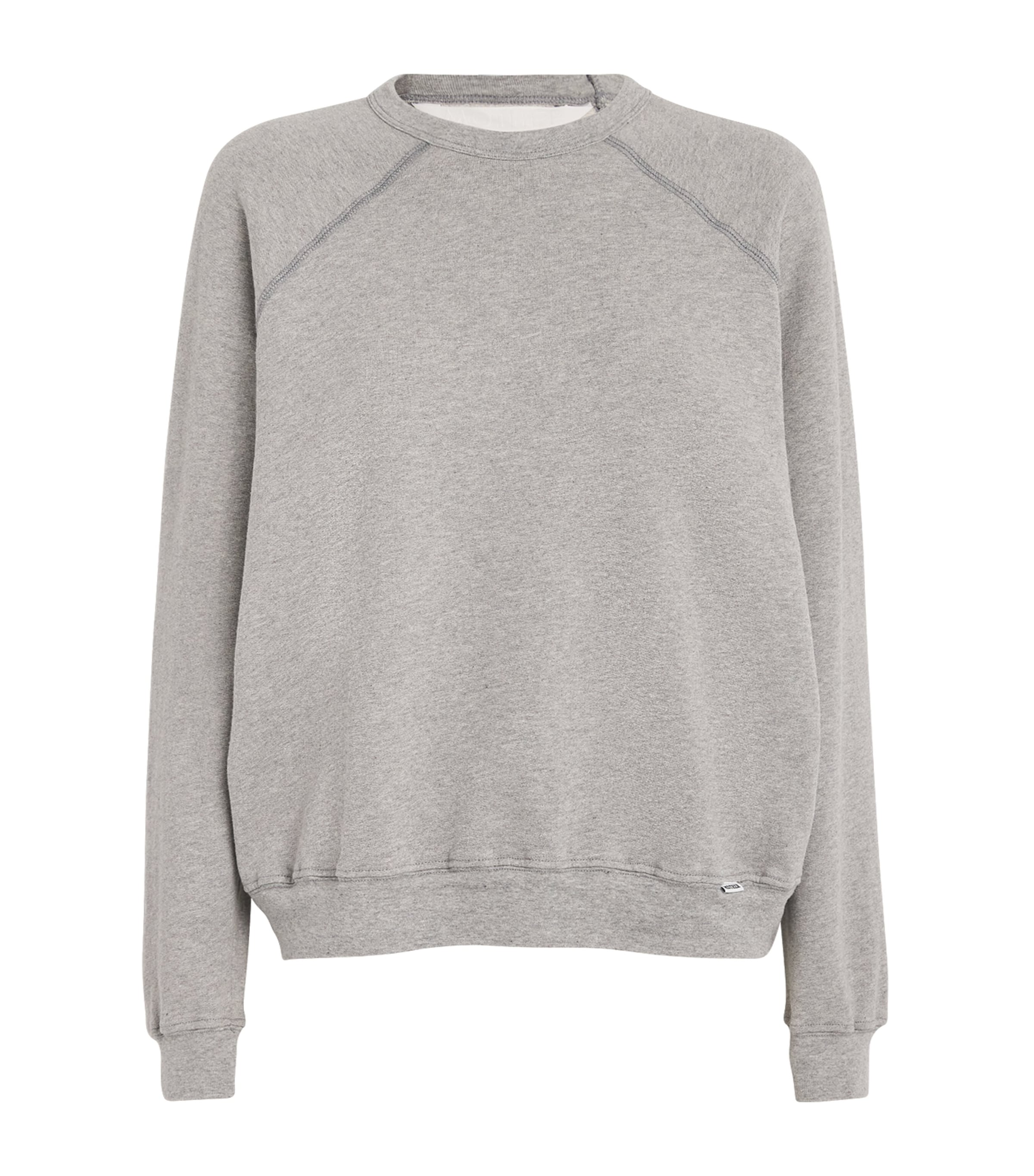 MOTHER Grey Cotton The Biggie Concert Sweatshirt