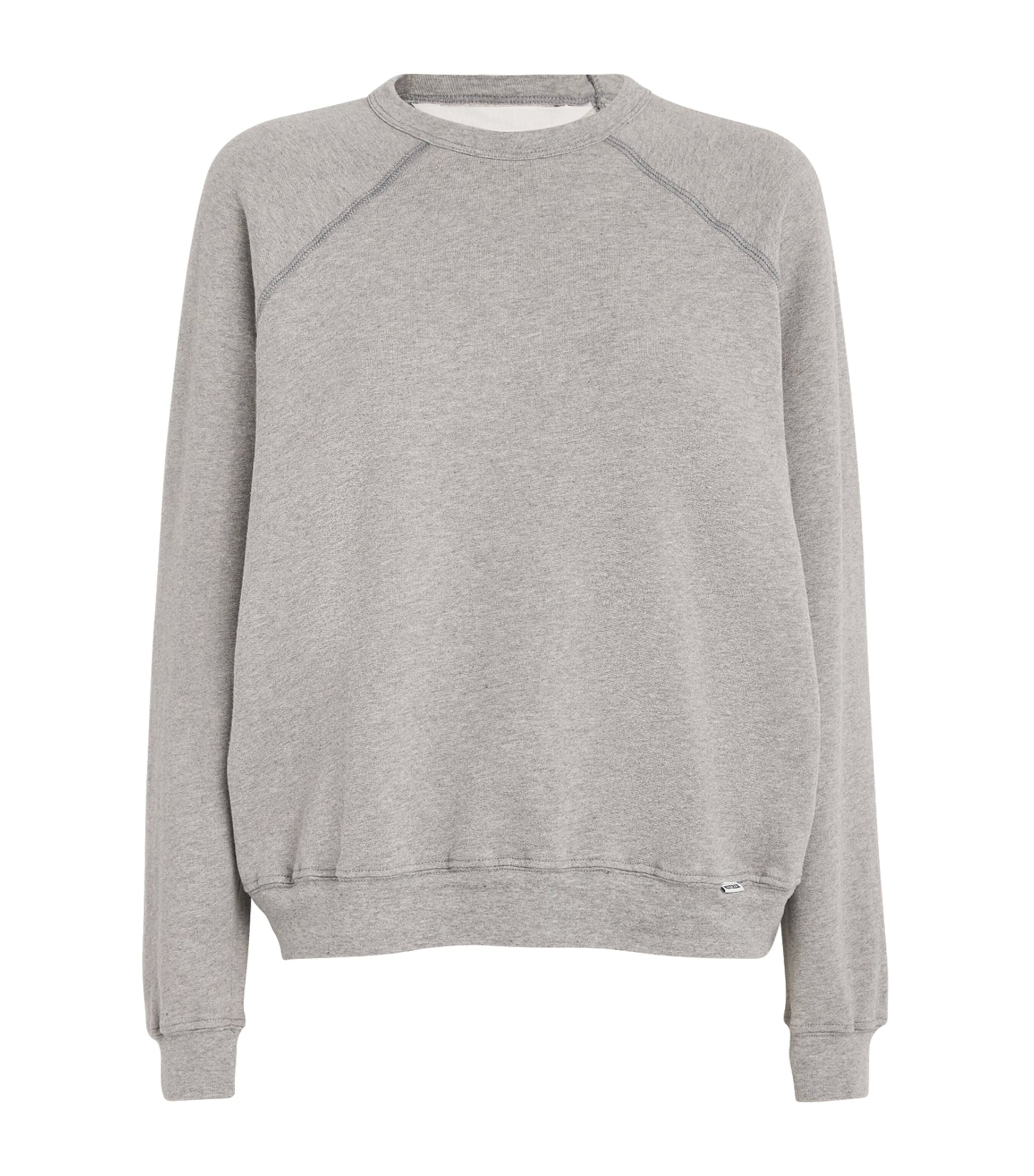 MOTHER Grey Cotton The Biggie Concert Sweatshirt