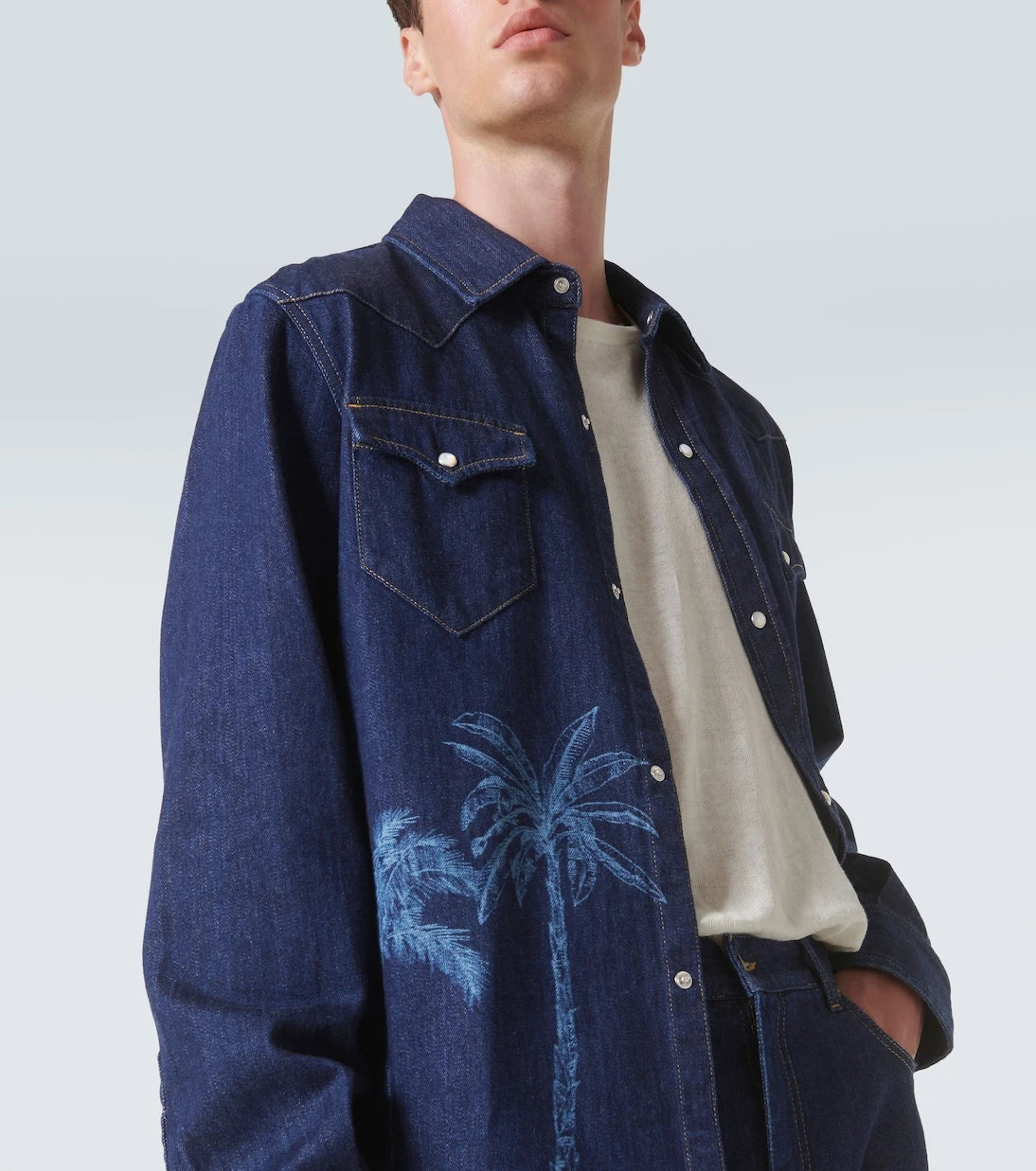 Alanui - Jungle printed denim shirt