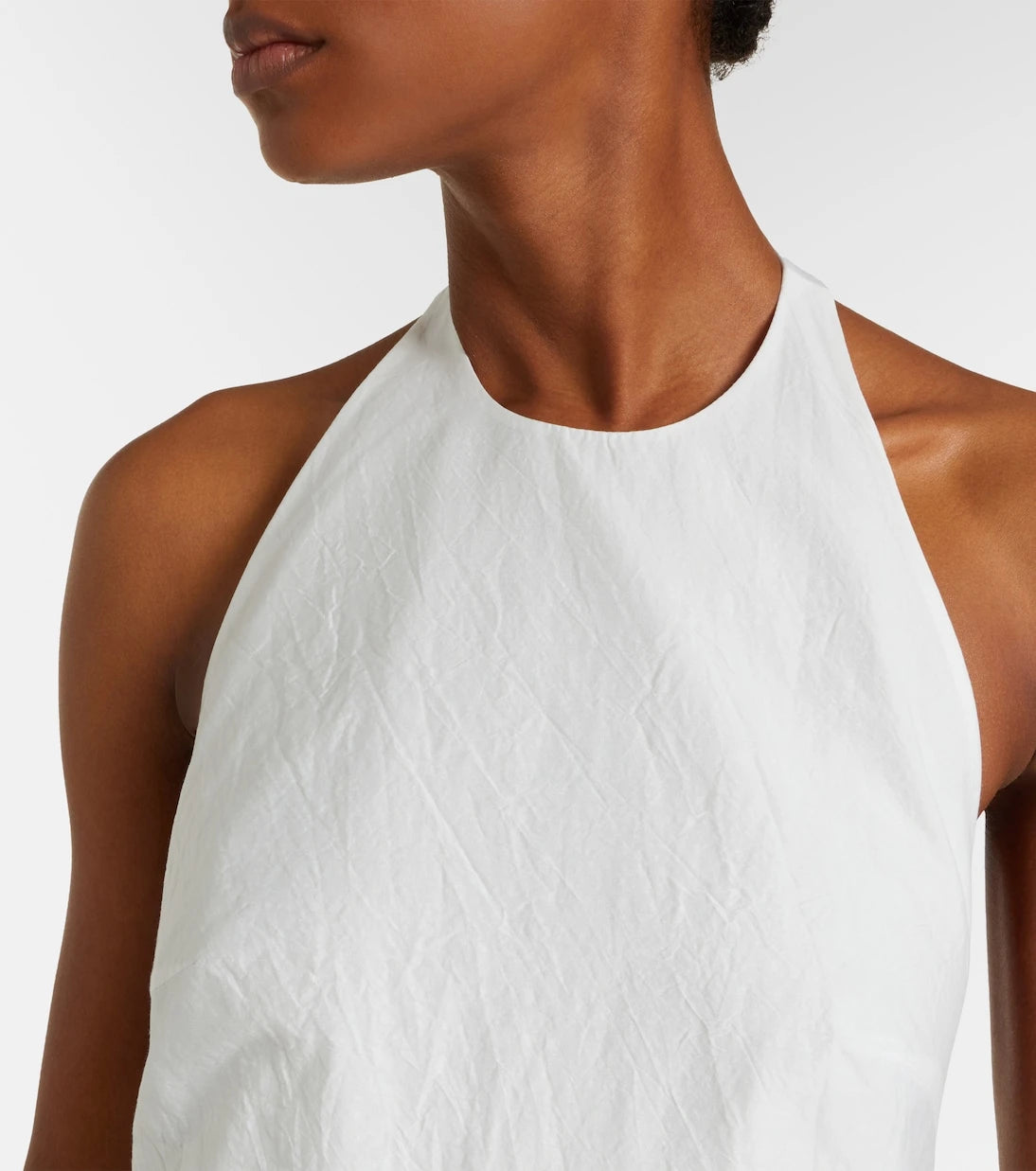 Róhe - Halterneck cotton-blend poplin midi dress