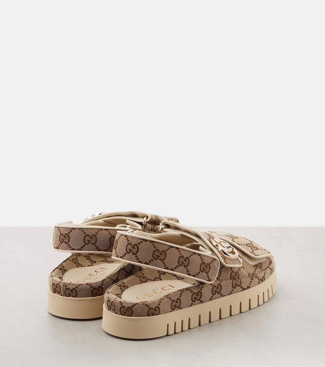 Gucci - New Marmont GG leather-trimmed sandals