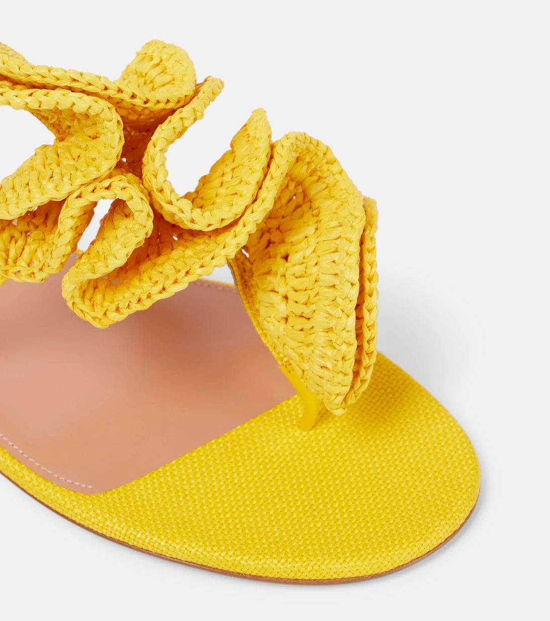 Aquazzura - Noches Tropicales raffia thong sandals
