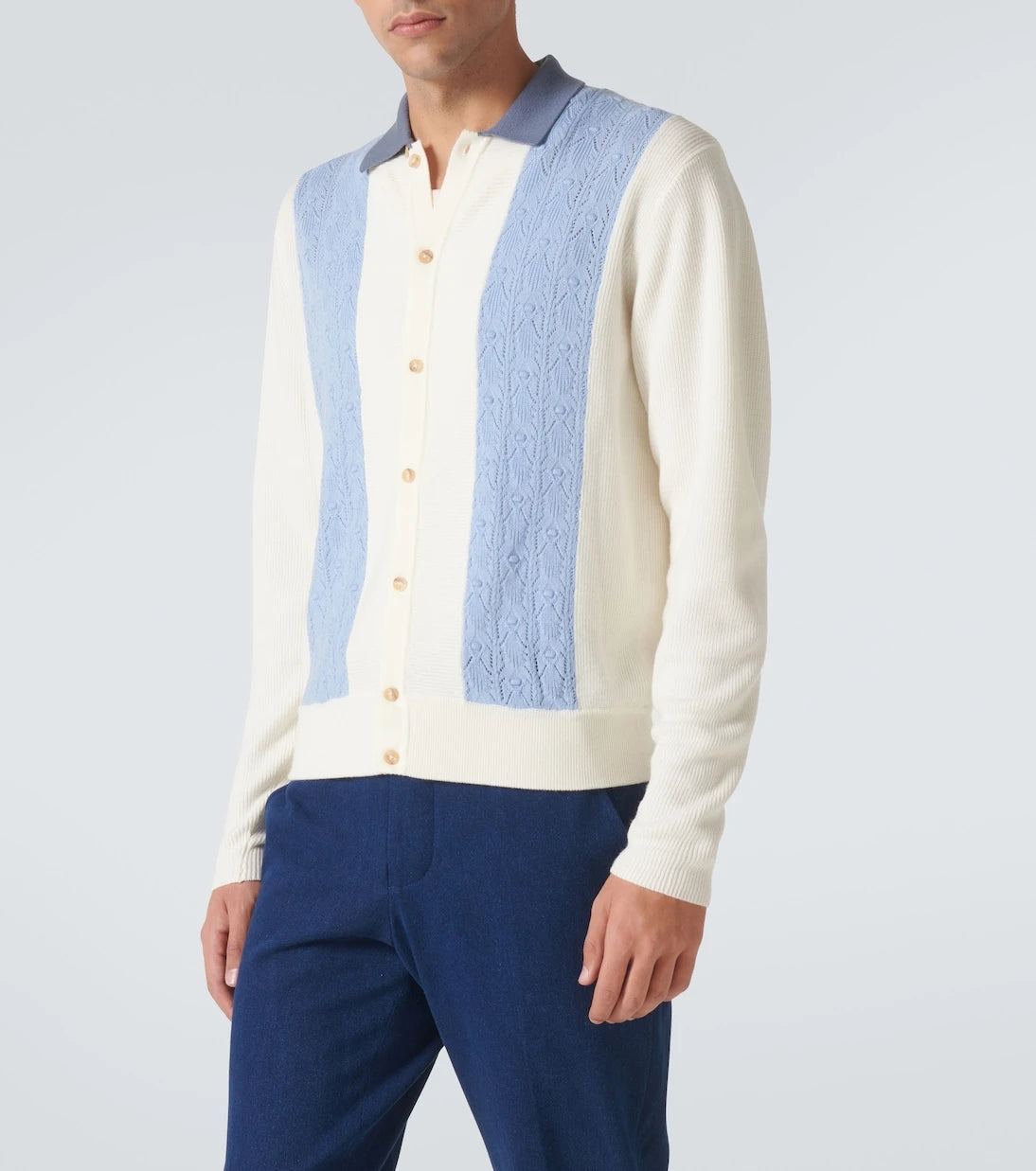 King & Tuckfield - Paneled wool cardigan