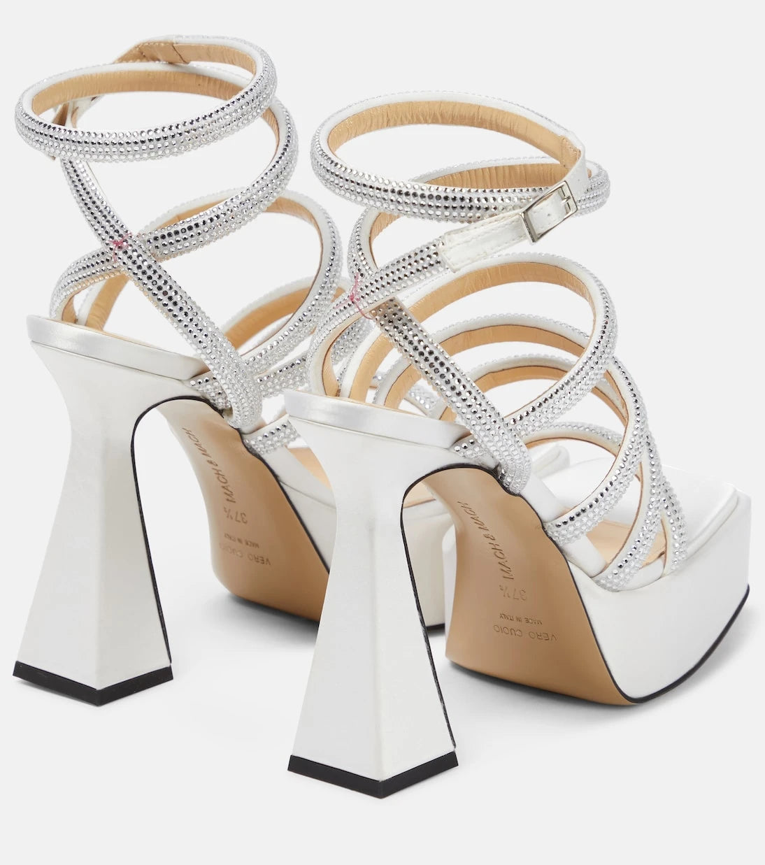 Mach & Mach - Sydney embellished satin platform sandals
