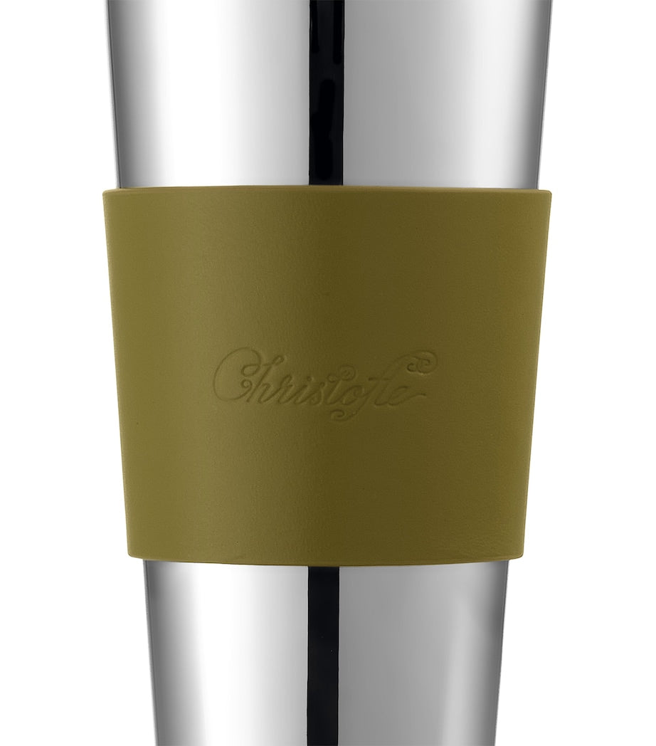 Stainless Steel and Leather Objets Miroir Travel Cup (450ml)