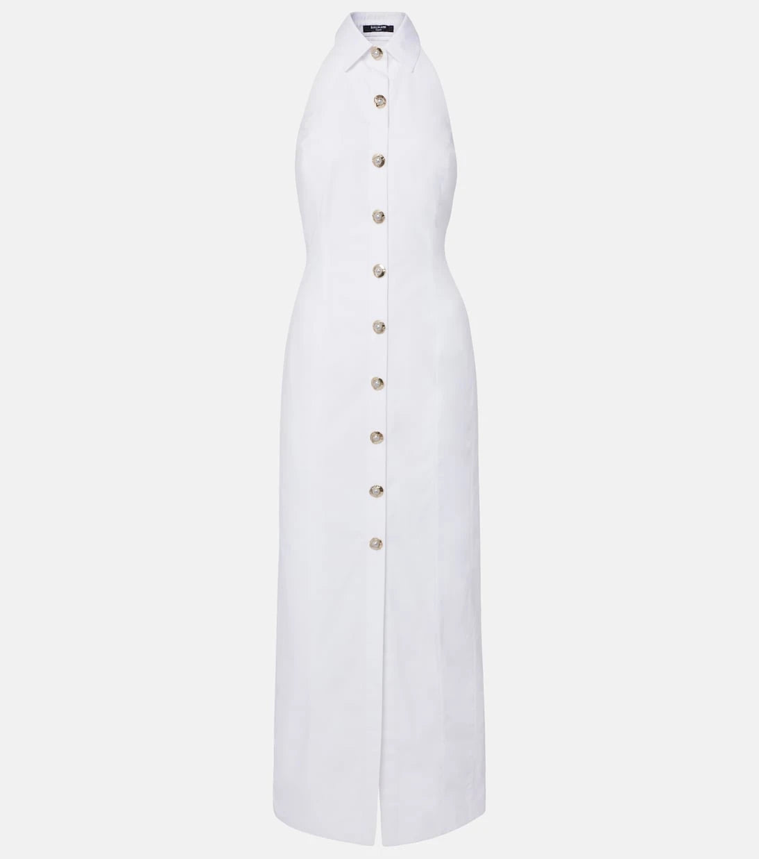 Balmain - Open-back buttoned poplin shirt dress