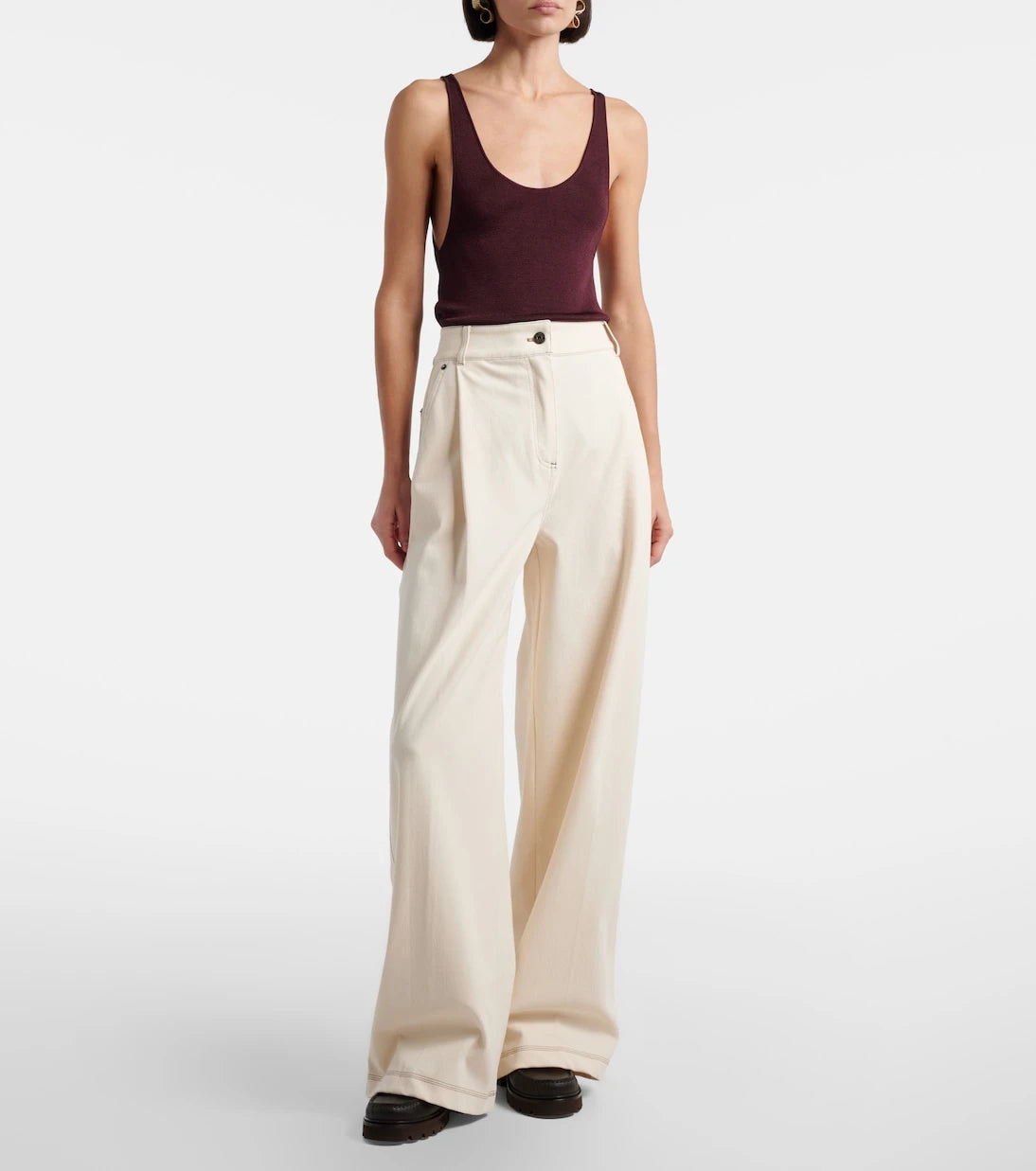 Max Mara - Pleated wide-leg jeans