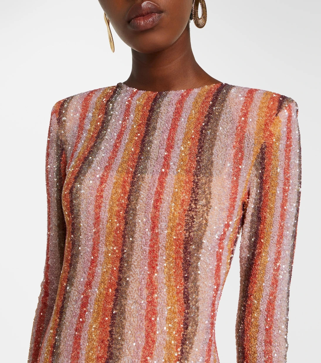 Rachel Gilbert - Isadora sequined striped gown