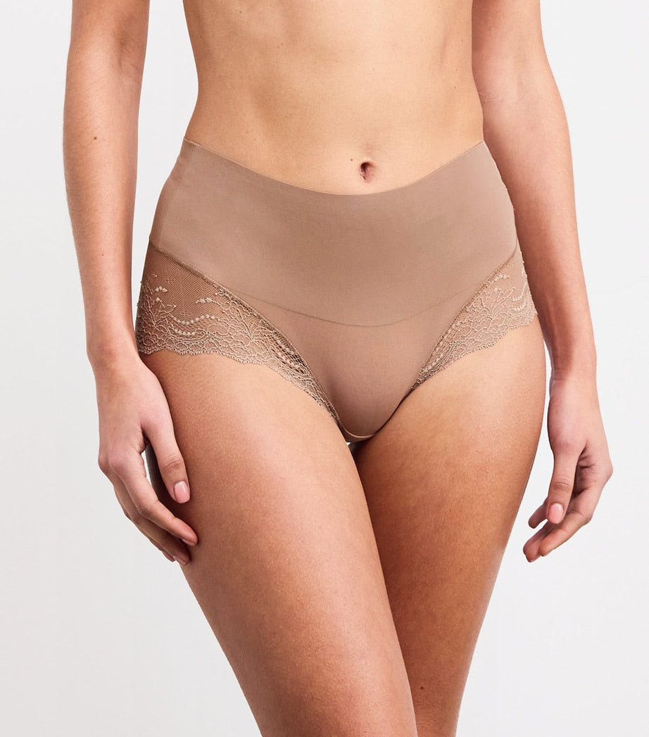 Beige Lace Undie-Tectable Hipster Briefs