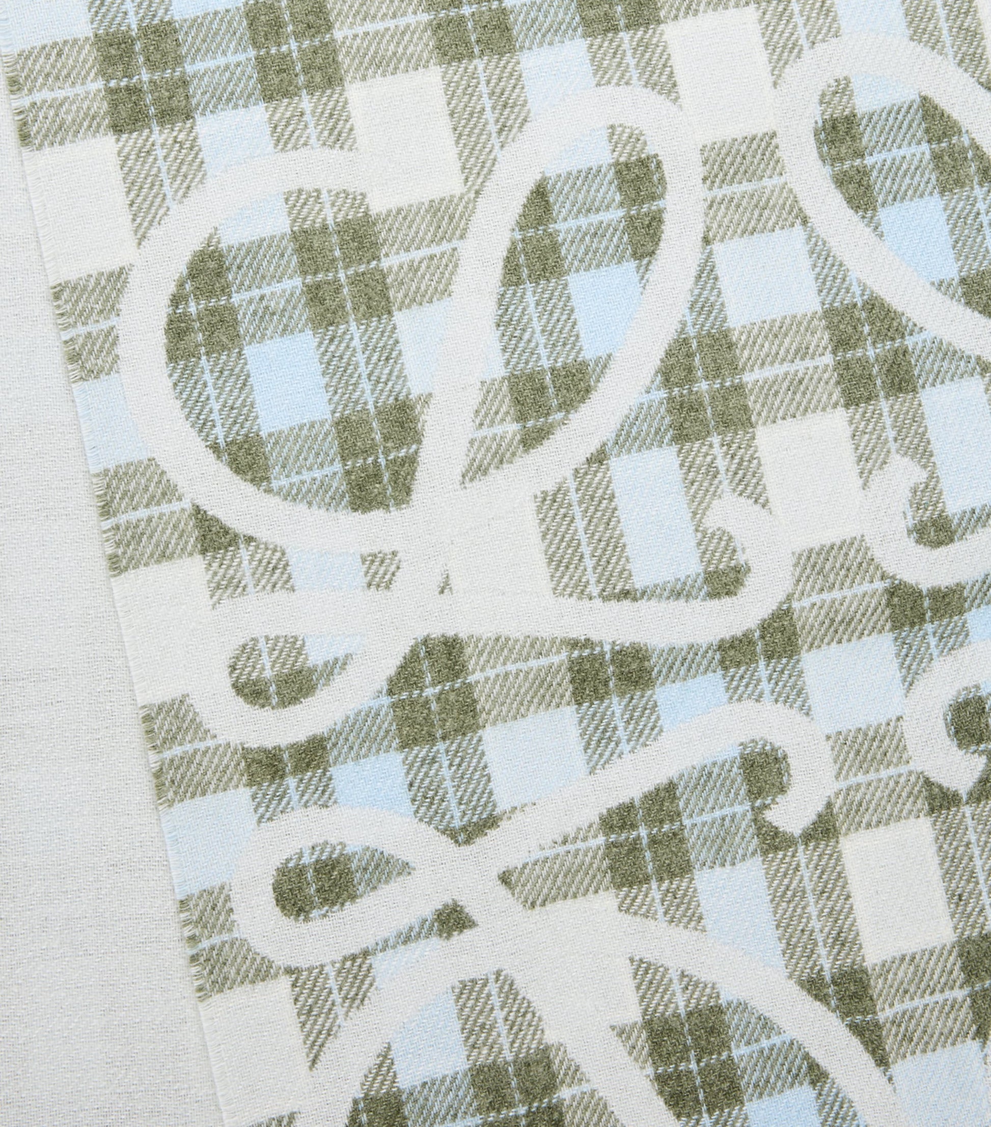 LOEWE Grey Silk-Cashmere Anagram Check Scarf