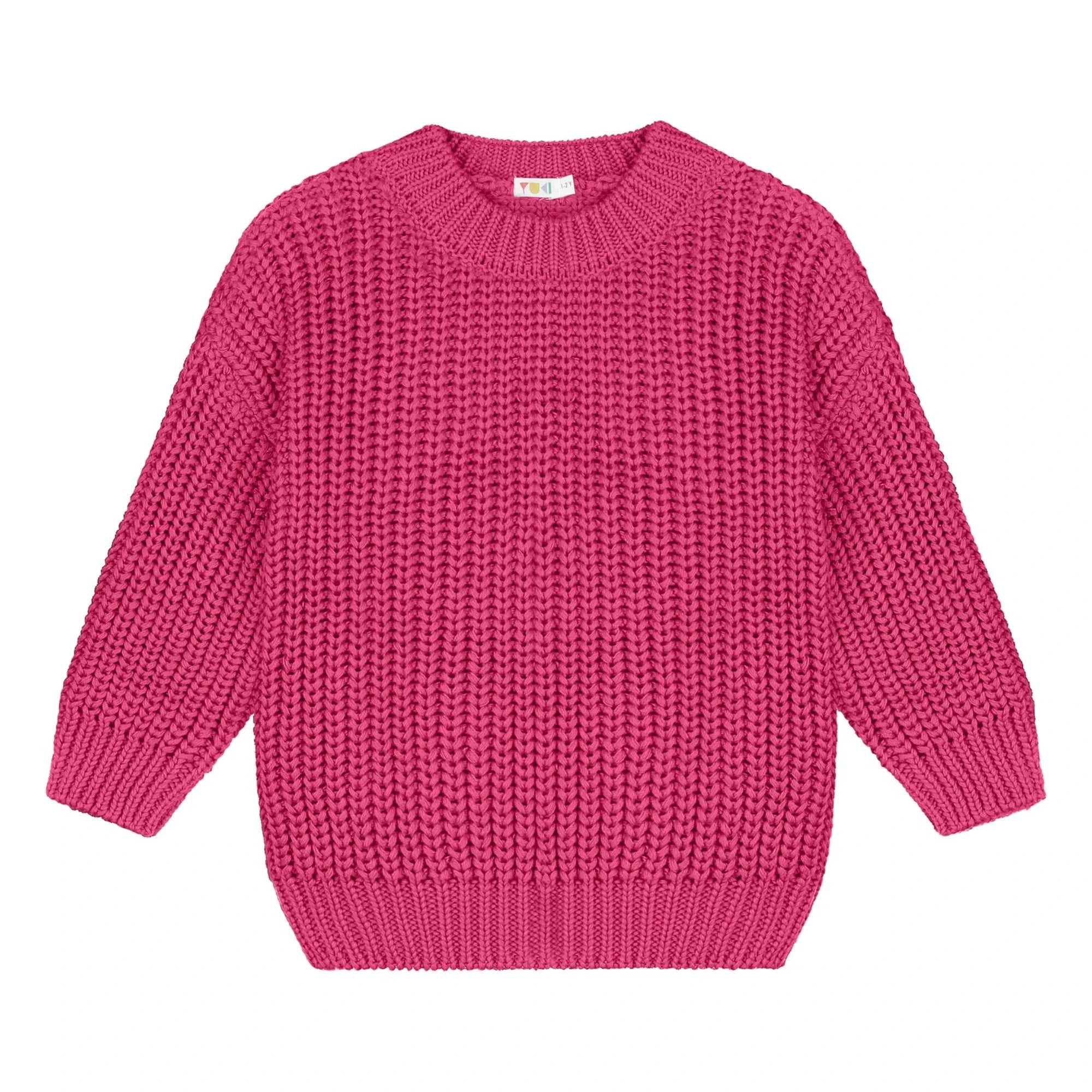 Yuki - Organic Cotton Chunky Sweater | Fuchsia