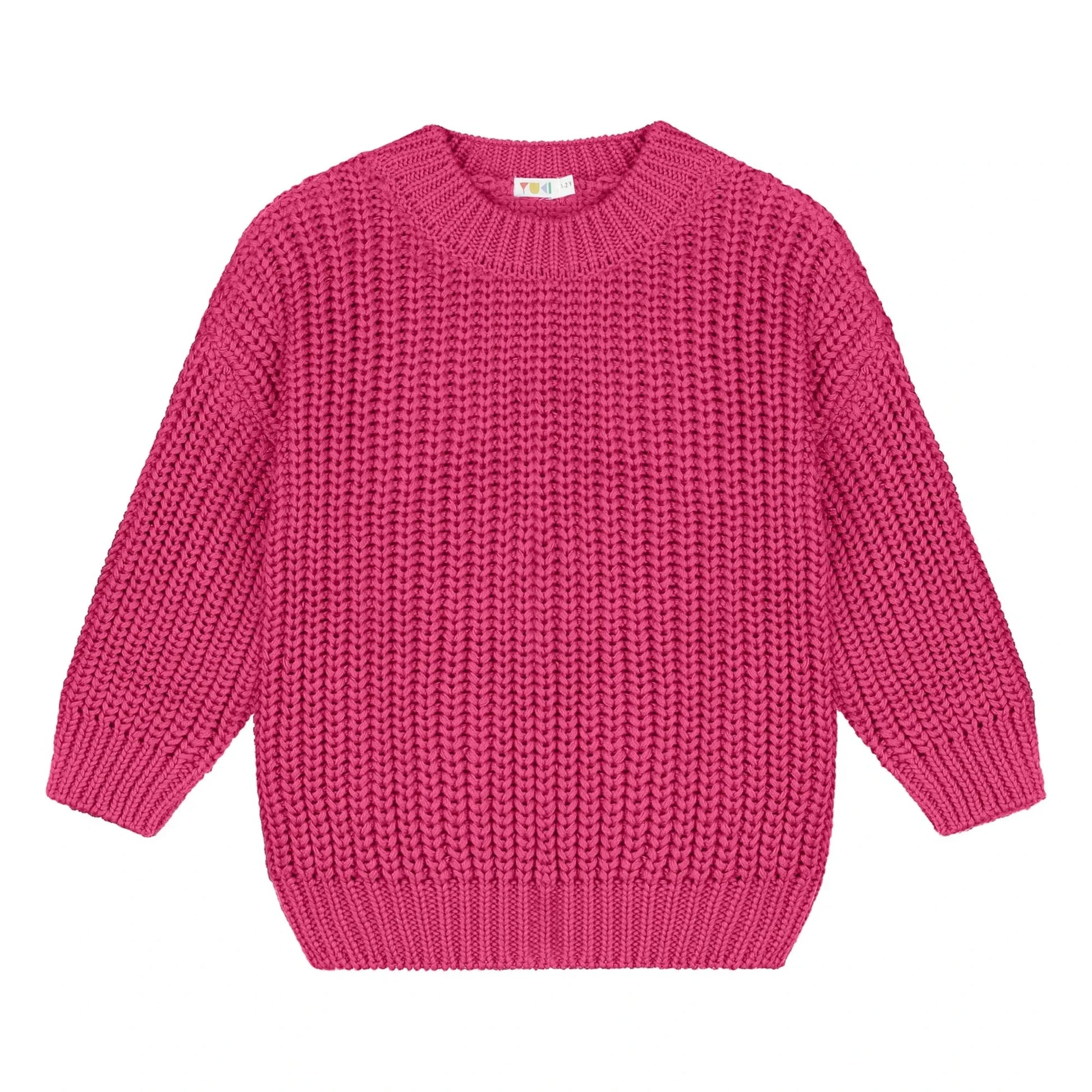 Yuki - Organic Cotton Chunky Sweater | Fuchsia