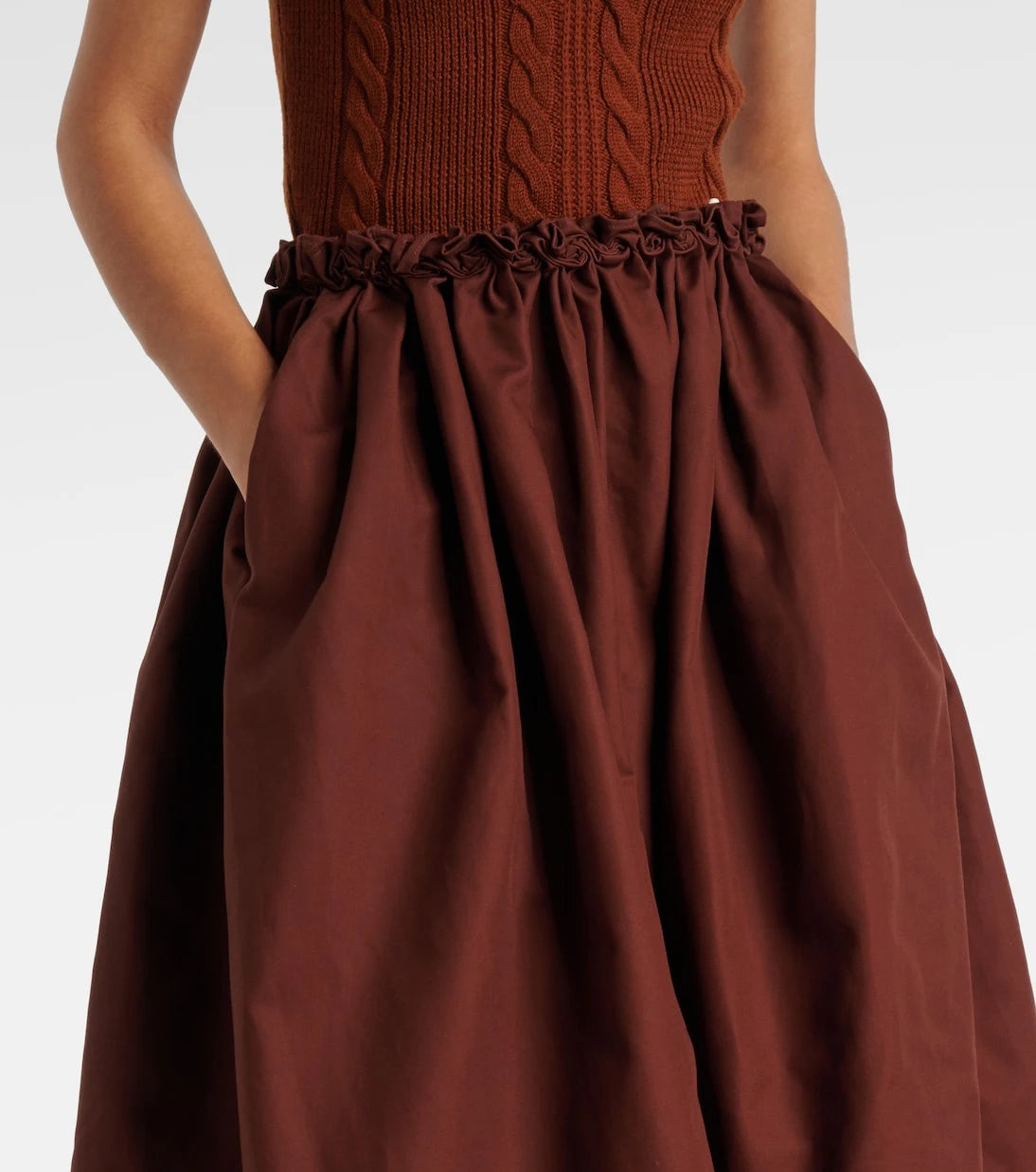 Shushu/Tong - Ruffled cotton midi skirt