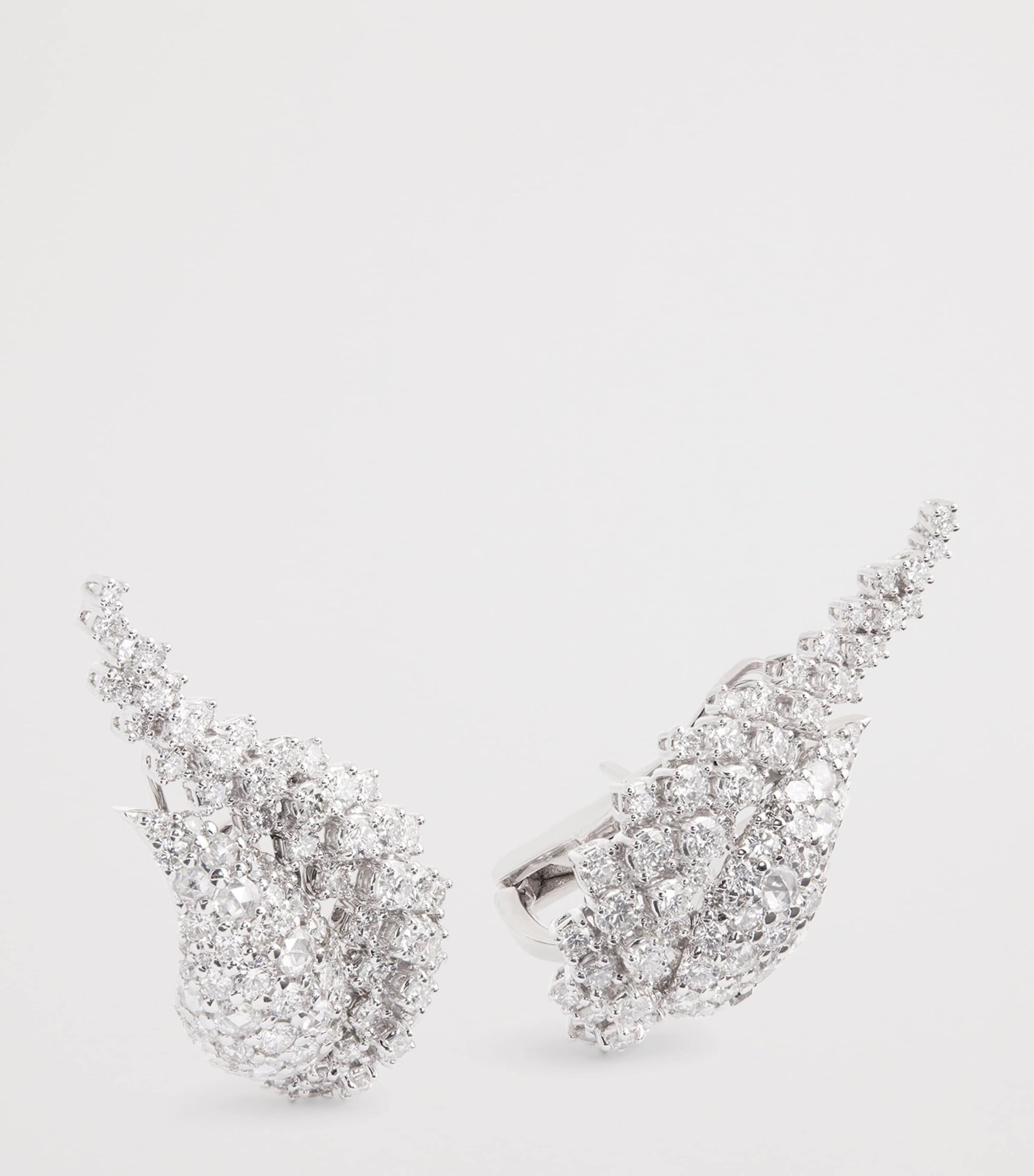 White Gold and Diamond Y-Couture State Stud Earrings