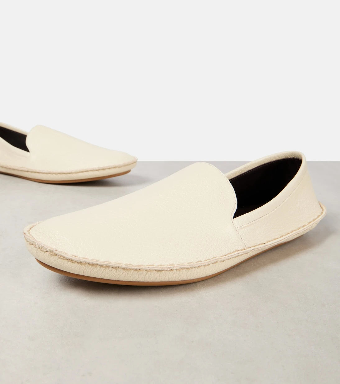 The Row - Vasko leather slip-on shoes