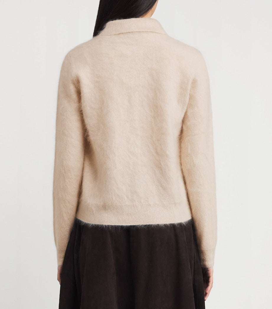 Iris Von Arnim Pink Cashmere Brushed Elyn Cardigan