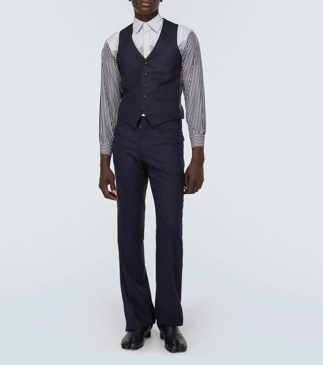 Maison Margiela - Striped cotton-blend shirt