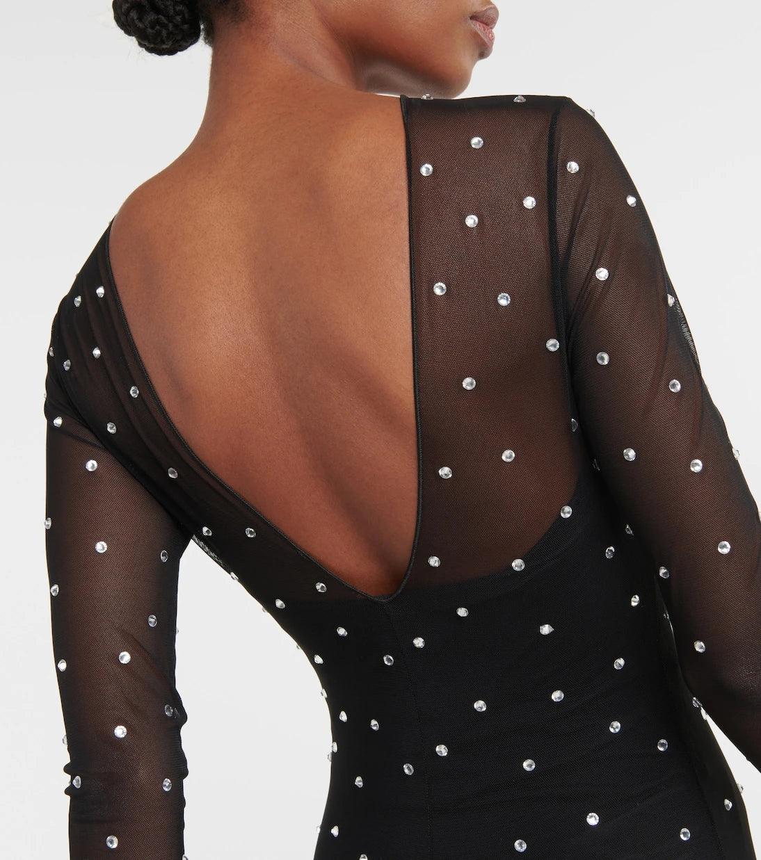 Oséree - Gem embellished mesh jumpsuit