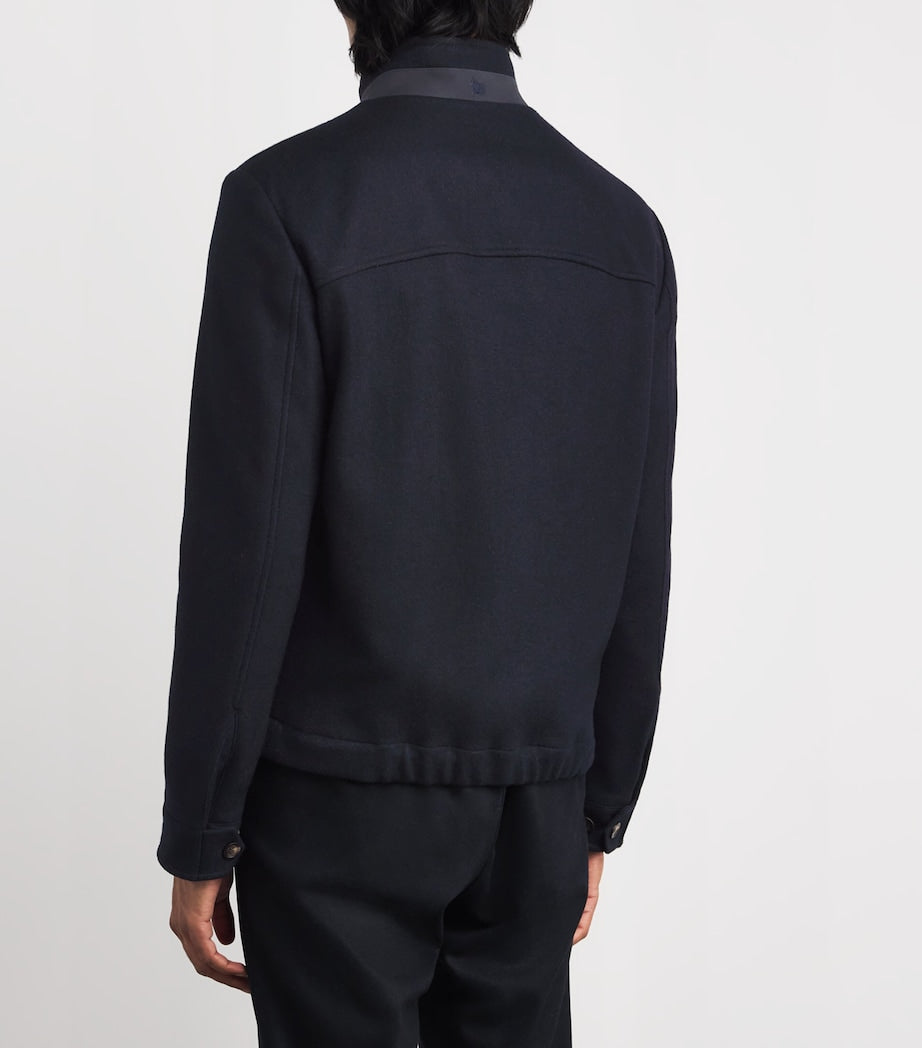 Navy Cashmere-Silk Lightweight Jacket