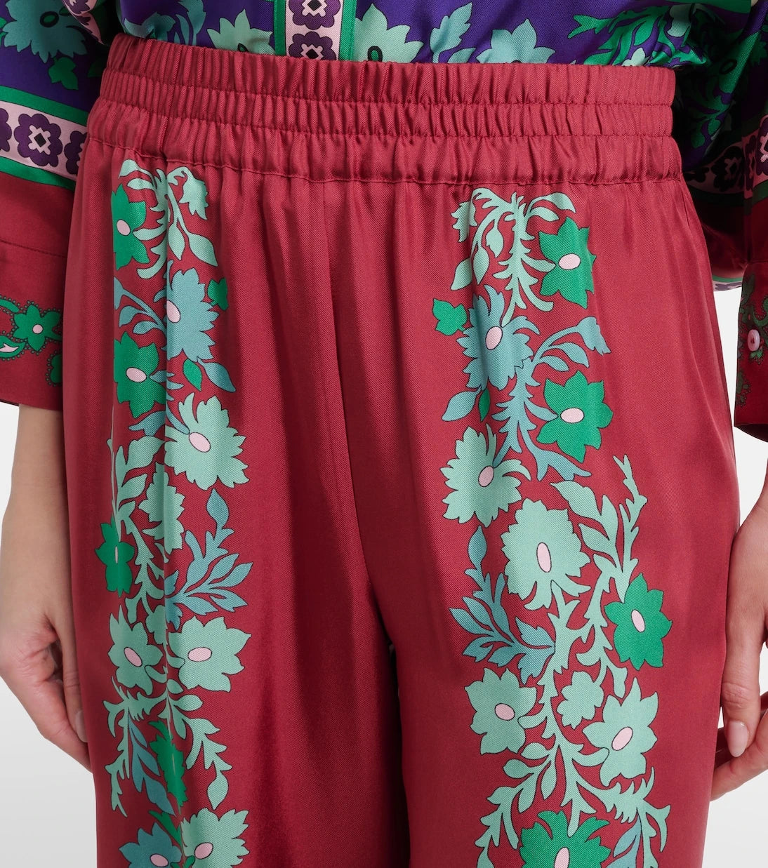 La DoubleJ - Floral silk twill palazzo pants