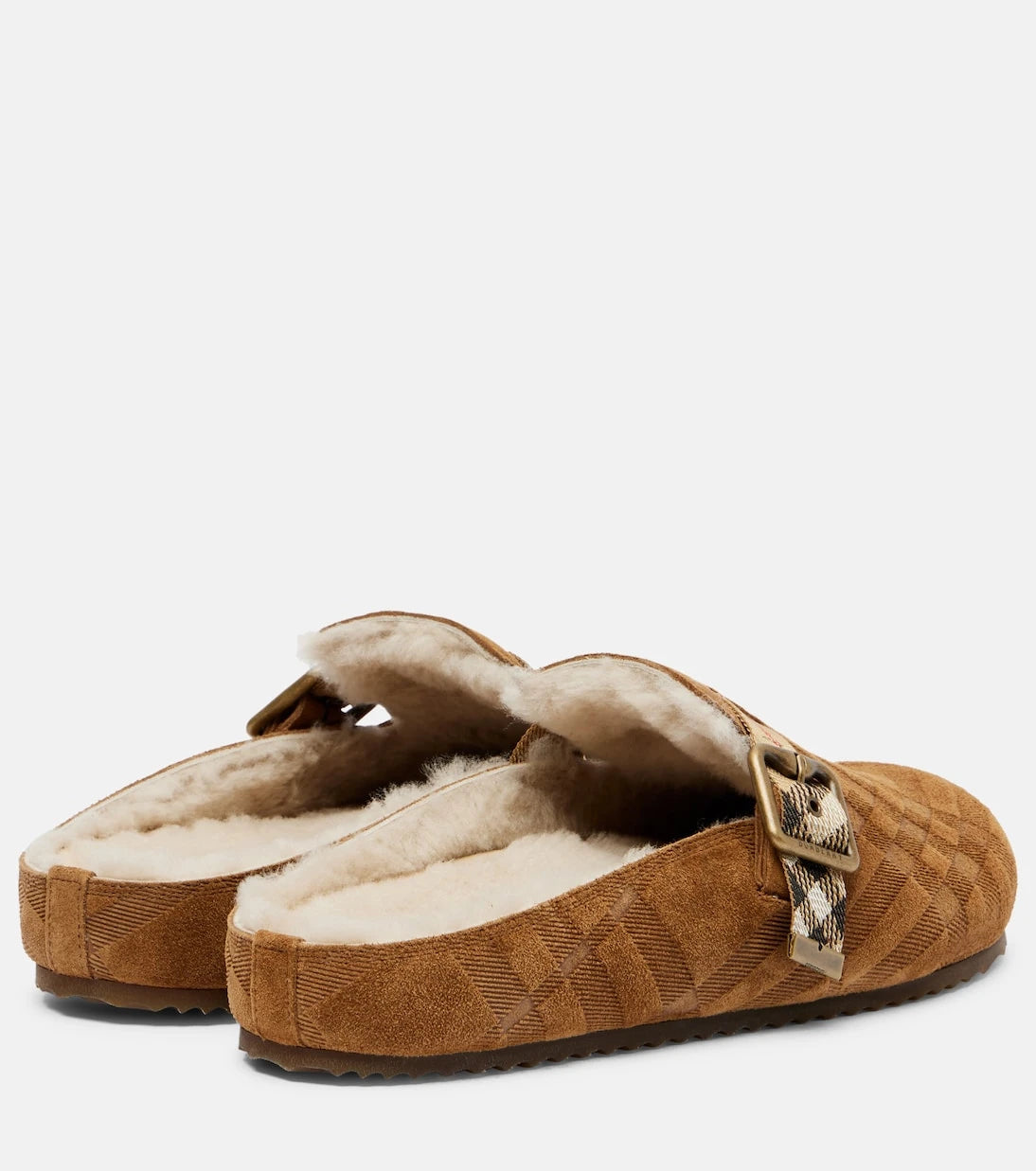 Burberry - Urchin shearling-lined suede clogs