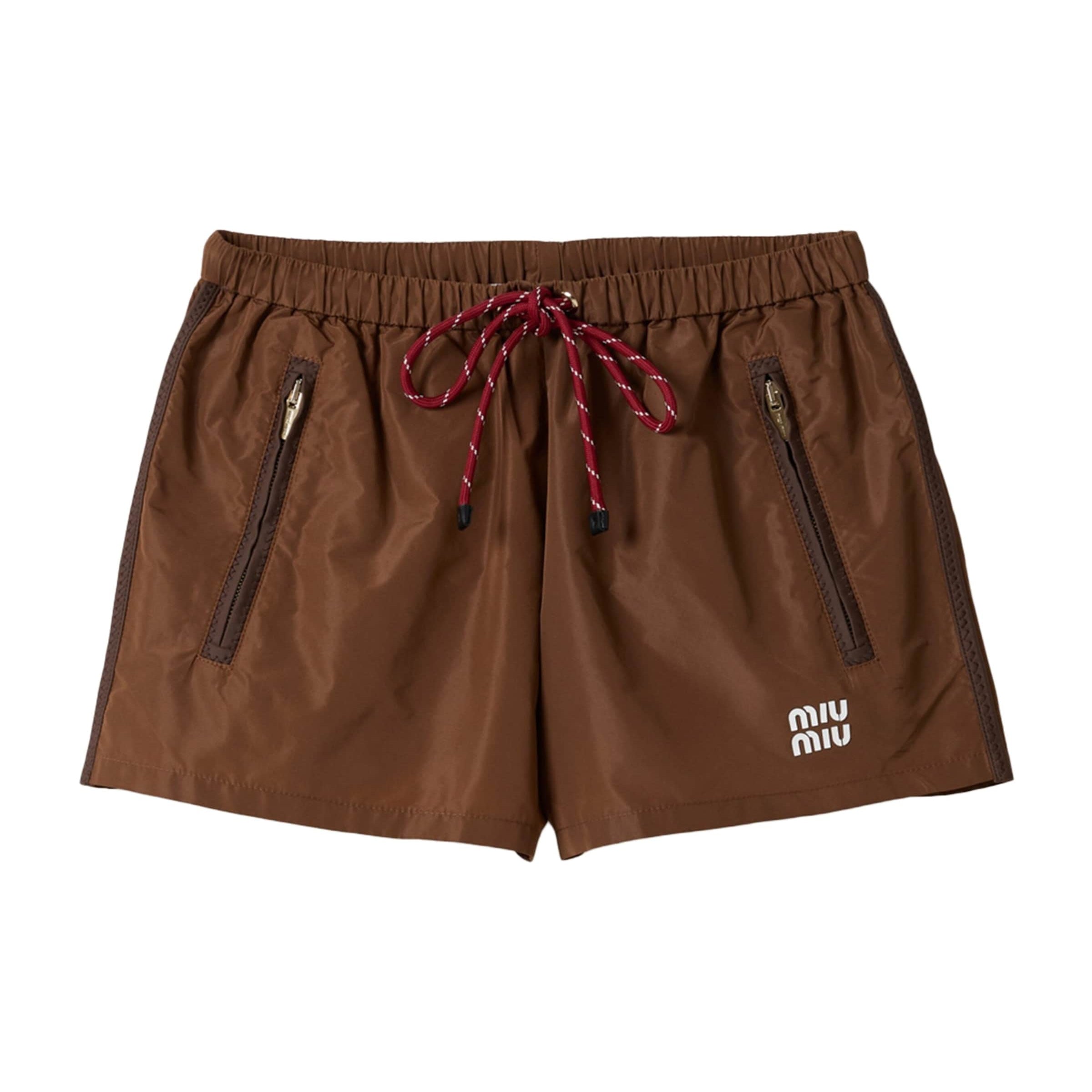 Miu Miu Brown Technical Drawstring Shorts