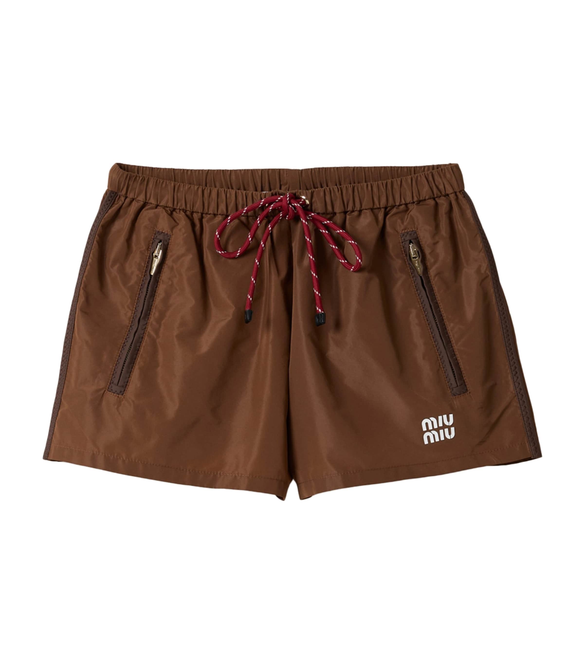 Miu Miu Brown Technical Drawstring Shorts