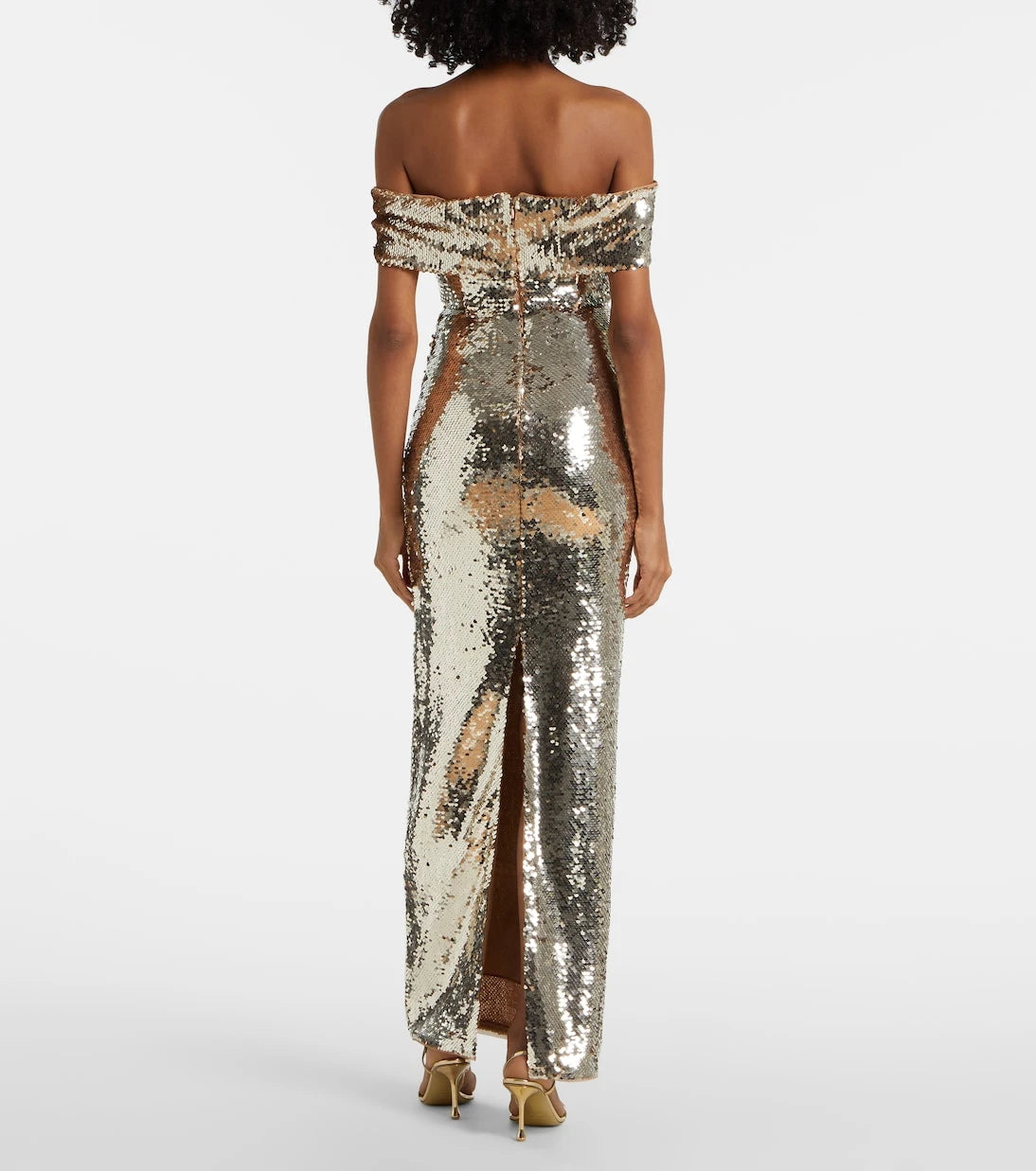 Self-Portrait - Sequined cutout maxi dress
