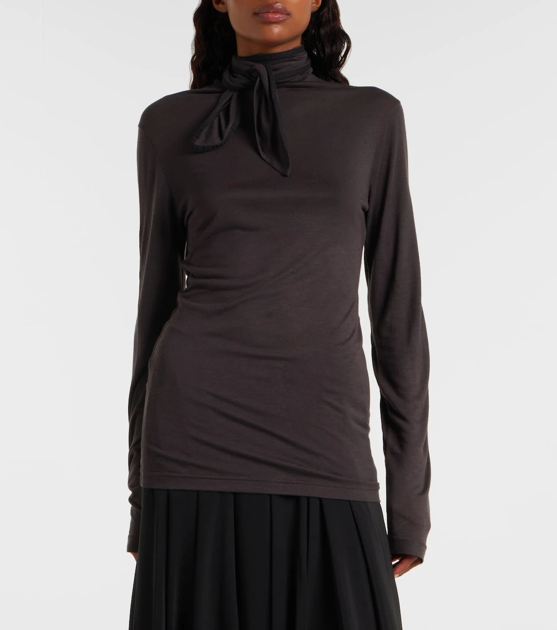 Lemaire - Tie-neck jersey top