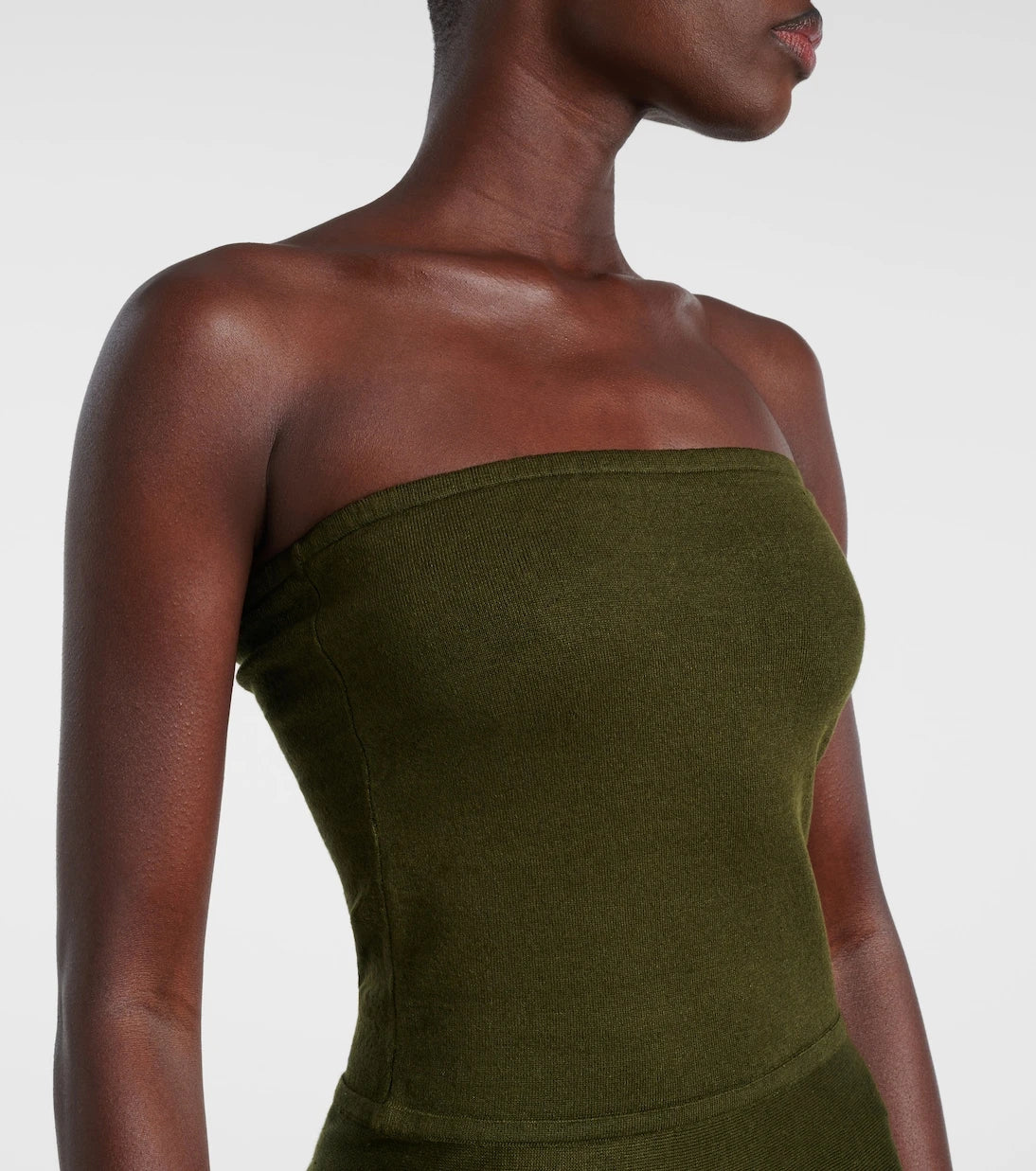 Alaïa - Linen-blend bustier dress