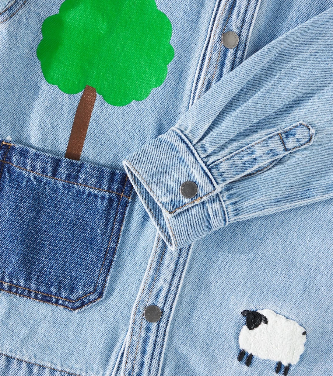 Stella McCartney Kids - قميص دنيم مطبوع