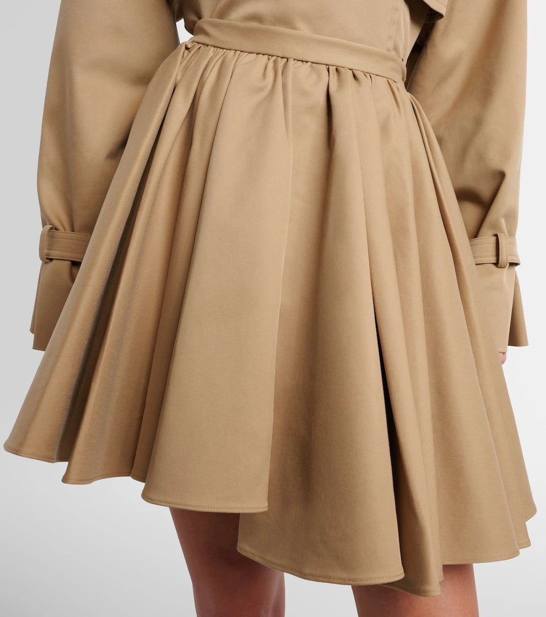 Self-Portrait - Gathered cotton miniskirt