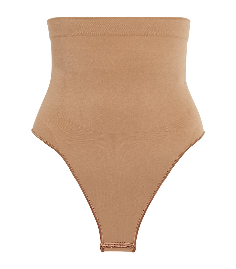 Skims Brown Seamless Sculpt High-Waist Thong