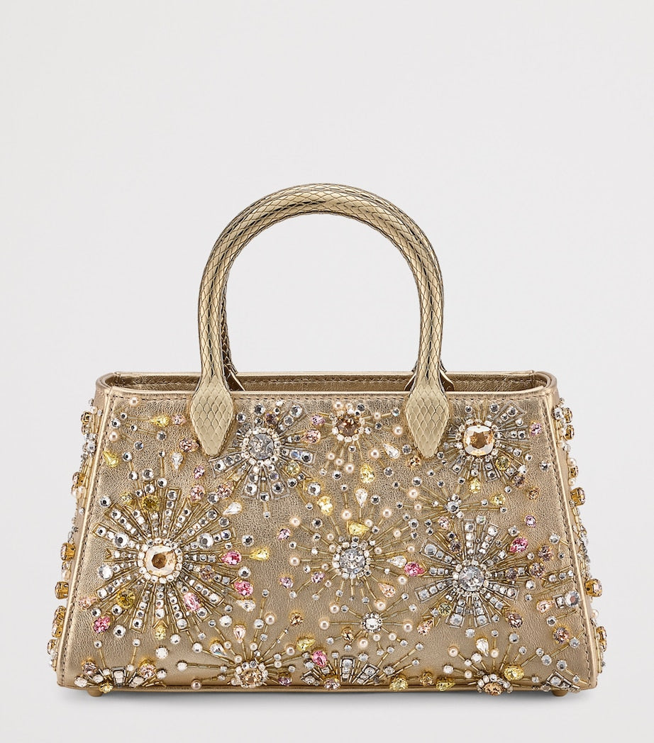 Bvlgari Gold Leather Serpentine Duette Top-Handle Bag