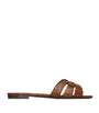 Brown Leather Tribute Slippers